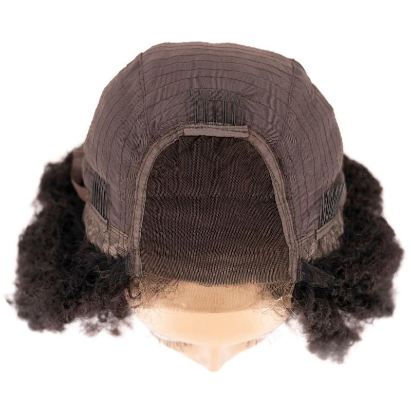 Afro Kinky Curly 4x4 Transparent Lace 100% Human Hair Closure Wig - Image 7