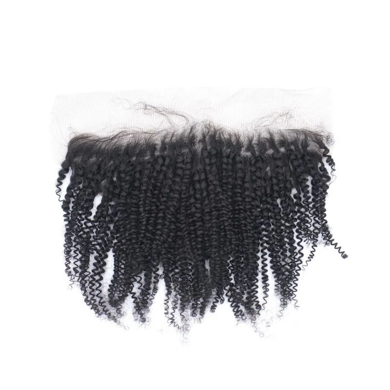 Afro Kinky Curly 13x4 Transparent Lace Human Hair Frontal - Image 4