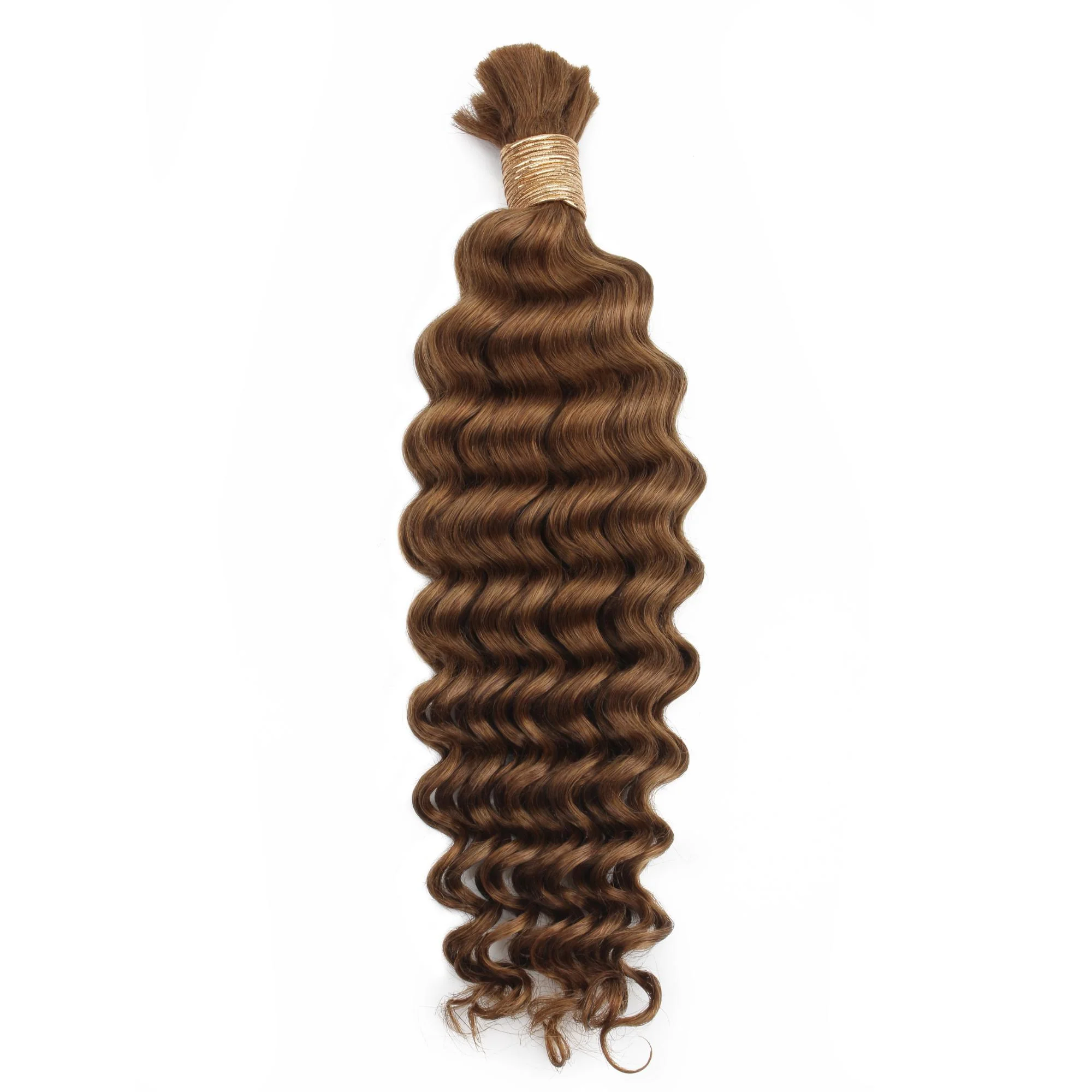 Auburn Deep Wave Bulk 100% Human Braiding Hair - Image 4