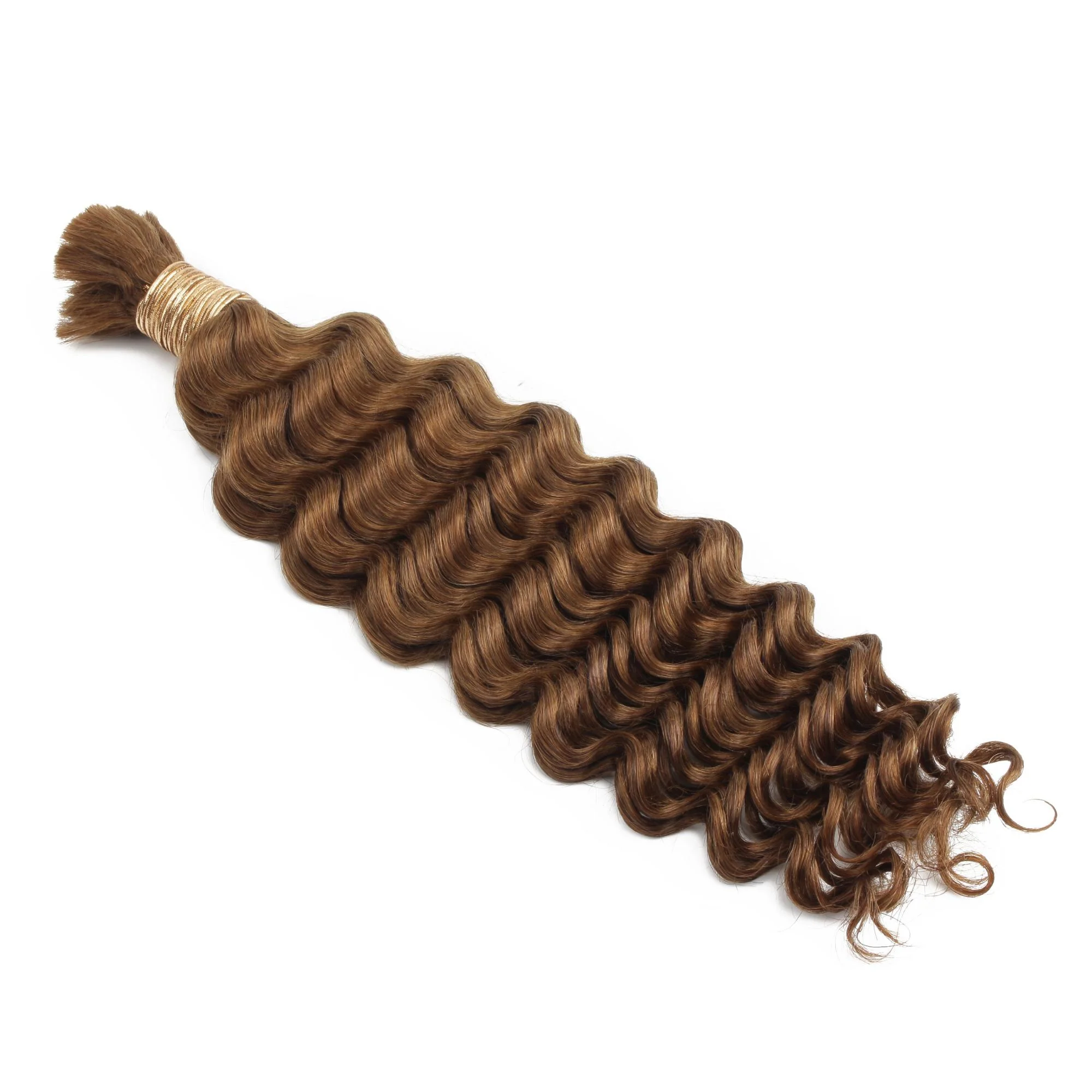 Auburn Deep Wave Bulk 100% Human Braiding Hair - Image 5