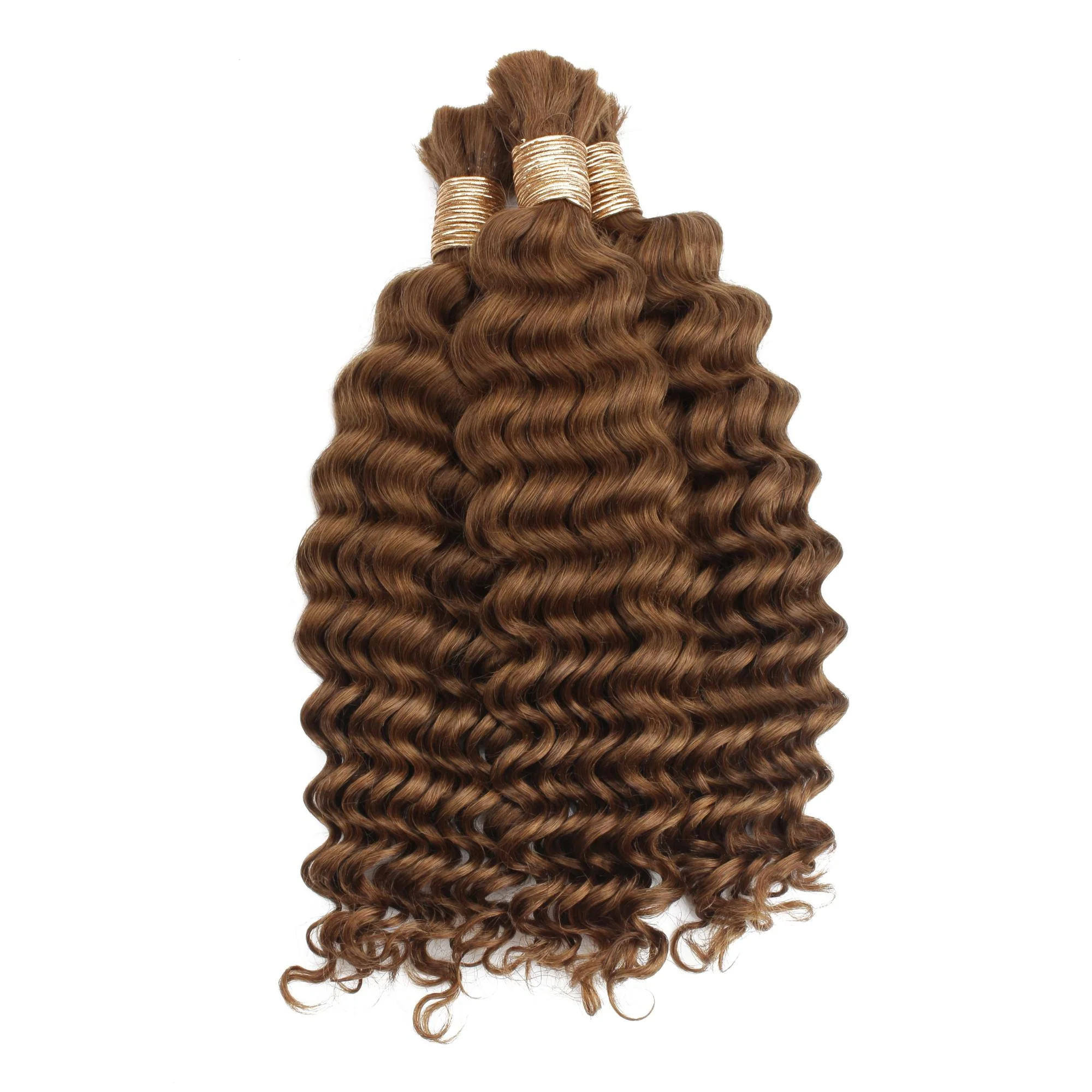 Auburn Deep Wave Bulk 100% Human Braiding Hair - Image 7