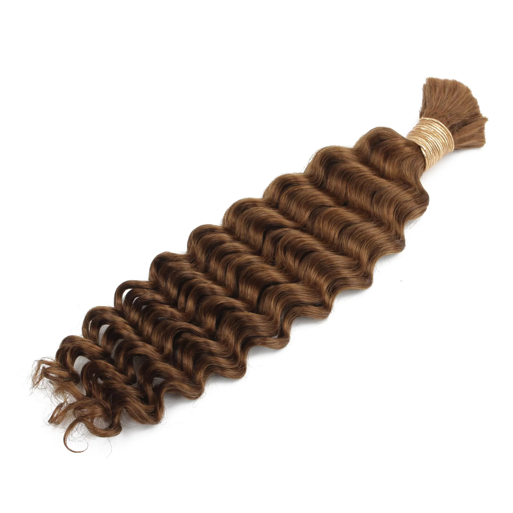 Auburn Deep Wave Bulk 100% Human Braiding Hair - Image 9