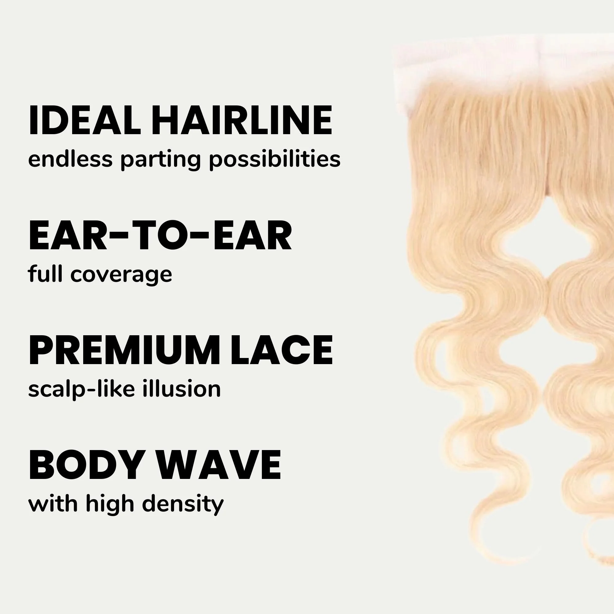 Blonde Body Wave 13x4 Transparent Lace Human Hair Frontal - Image 3