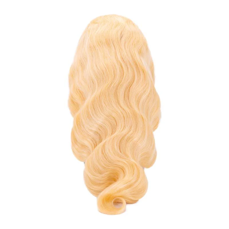 Blonde Body Wave Full Transparent Lace 100% Human Hair Wig - Image 3