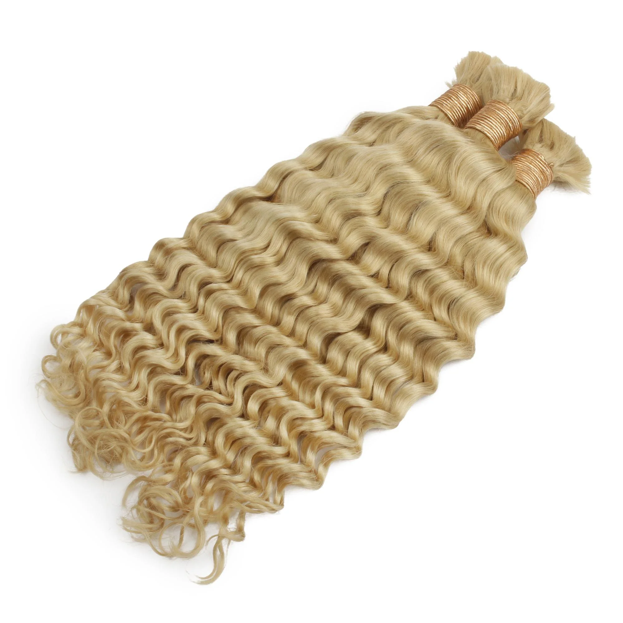 Blonde Deep Wave Bulk 100% Human Braiding Hair - Image 10