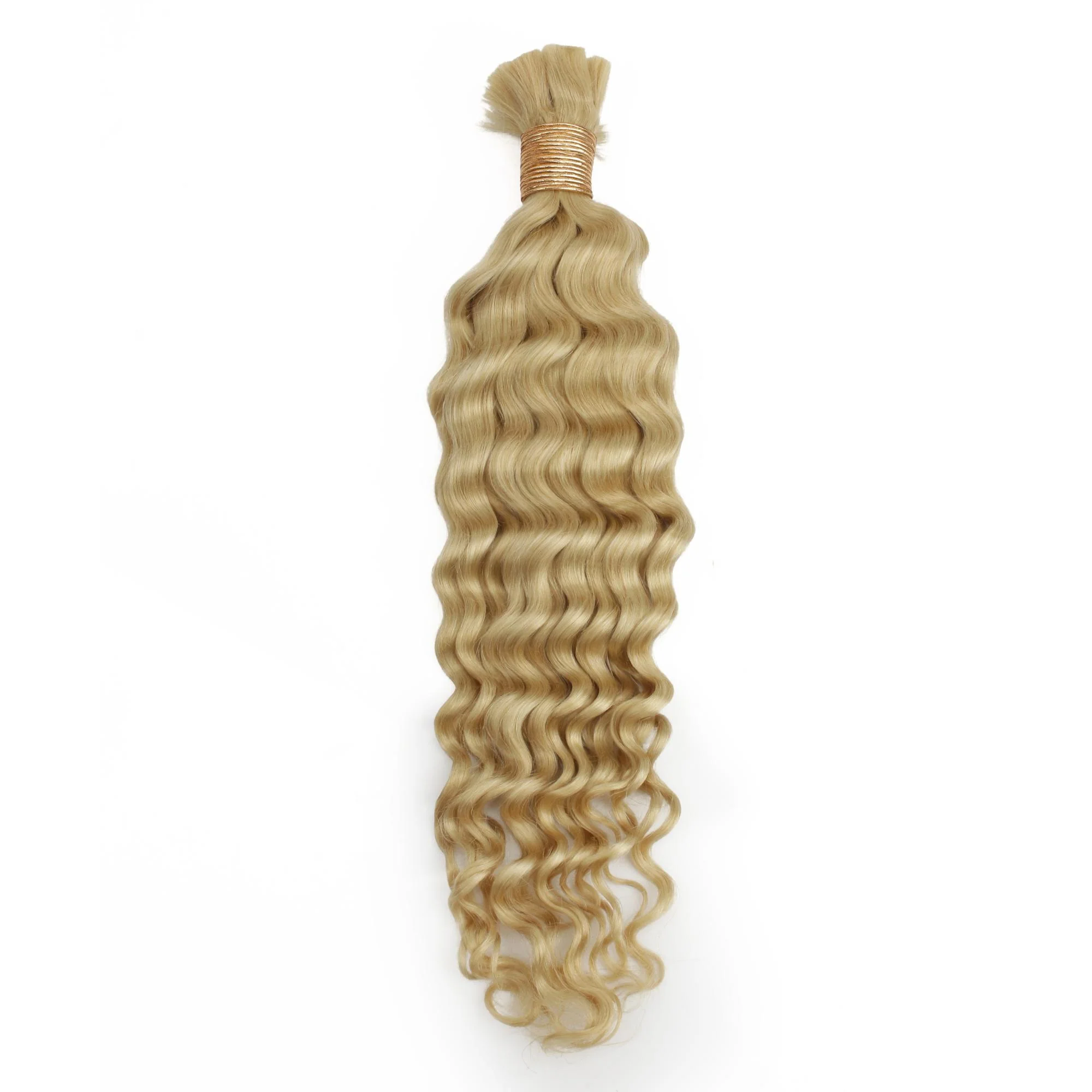 Blonde Deep Wave Bulk 100% Human Braiding Hair - Image 4