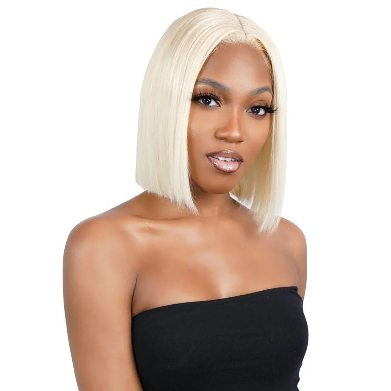Blonde Straight 4x4 Transparent Lace 100% Human Hair Bob Wig - Image 5