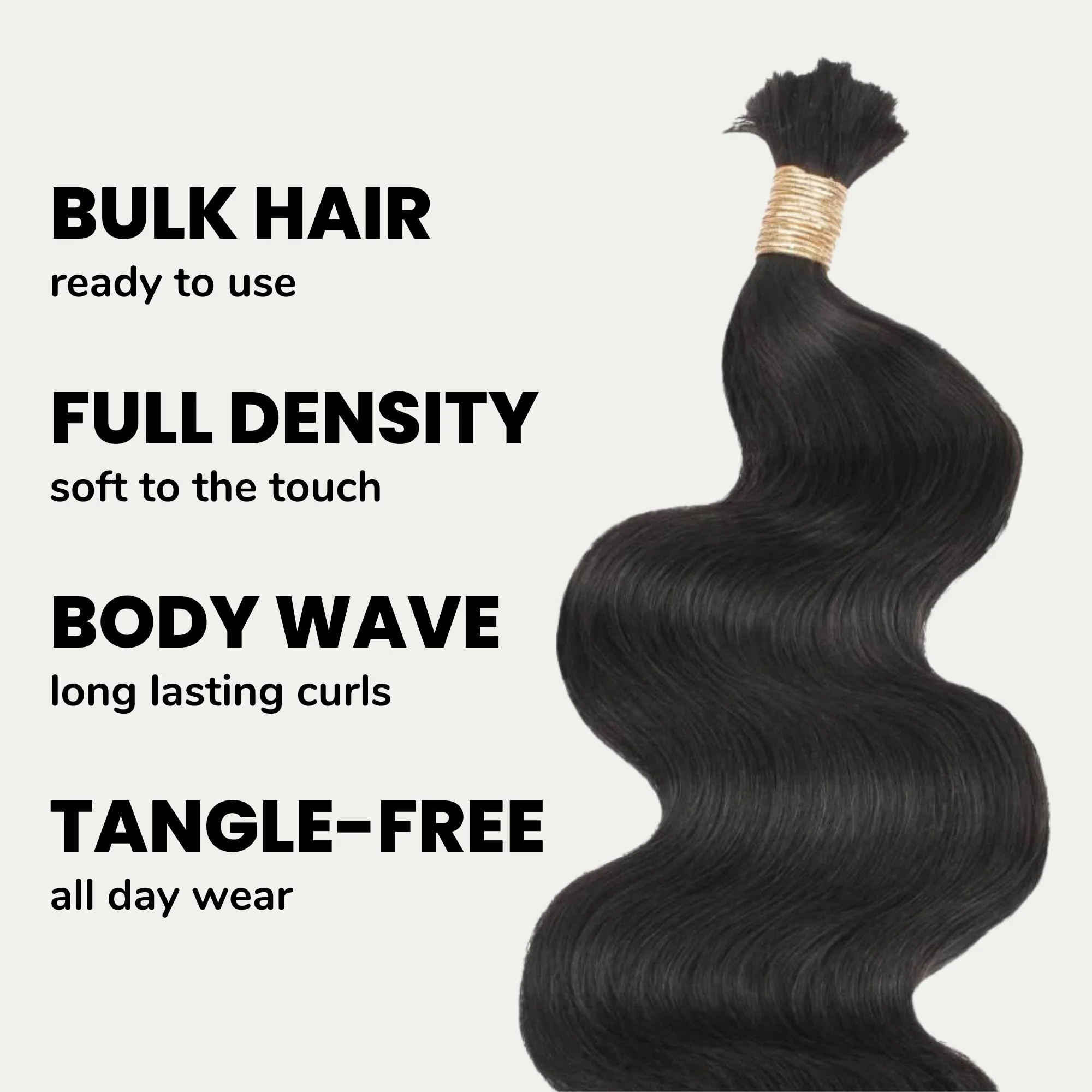 Body Wave  Bulk 100% Human Braiding Hair - Image 3
