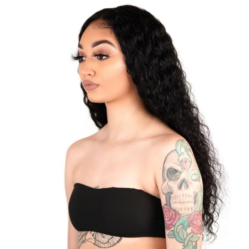 Deep Wave 13x4 Transparent Lace Front Human Hair Wig - Image 4