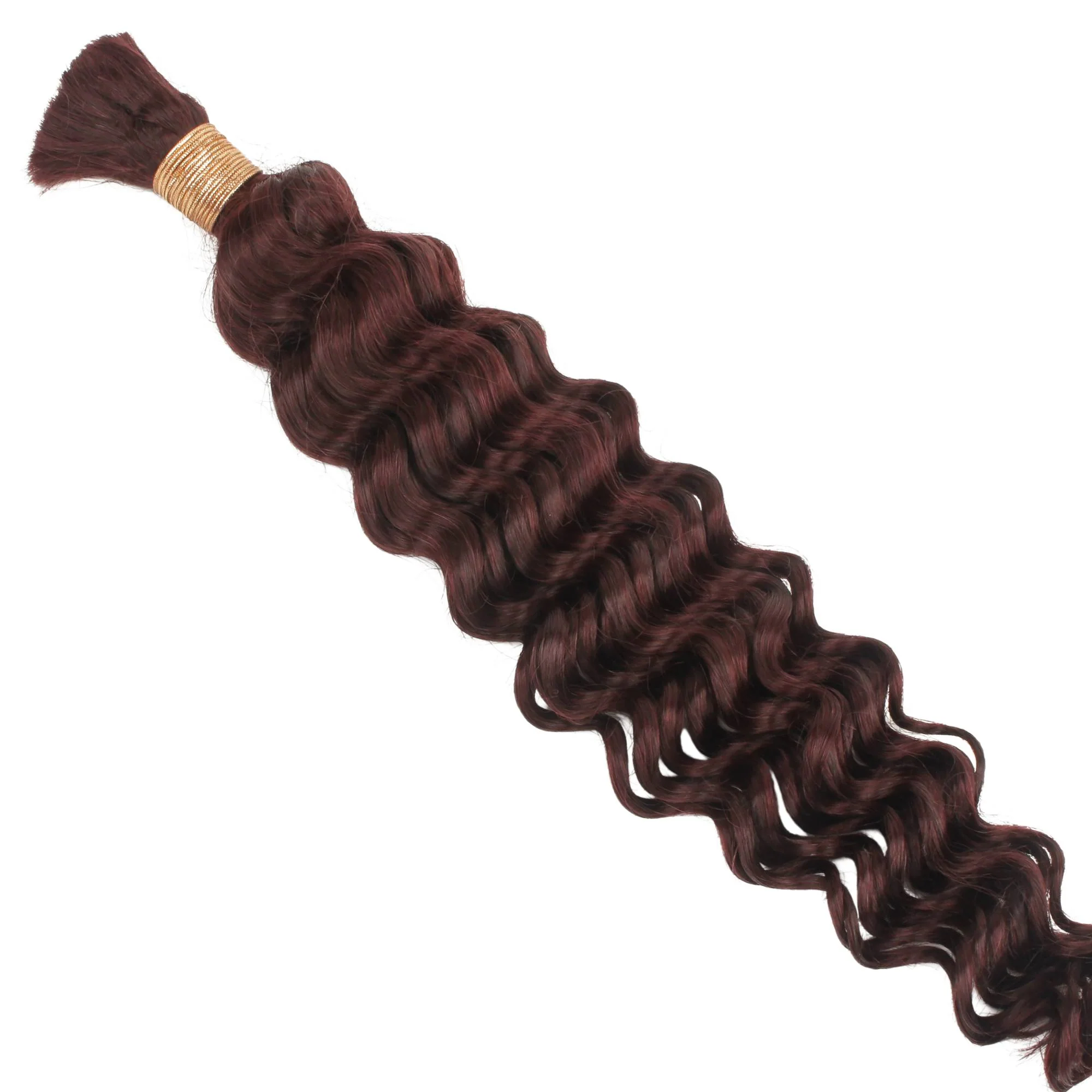 Burgundy Deep Wave Color 99J Bulk 100% Human Braiding Hair - Image 4