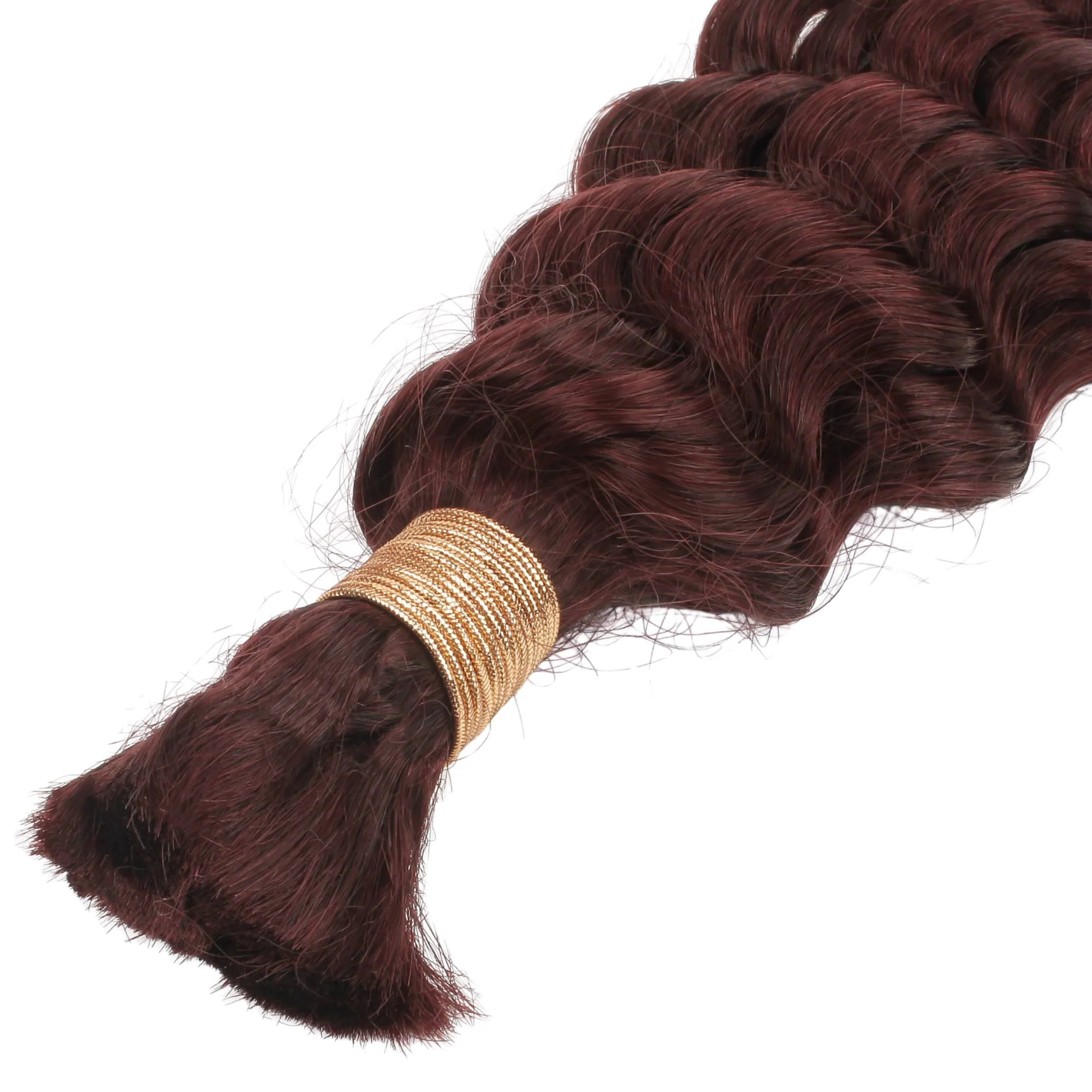 Burgundy Deep Wave Color 99J Bulk 100% Human Braiding Hair - Image 5