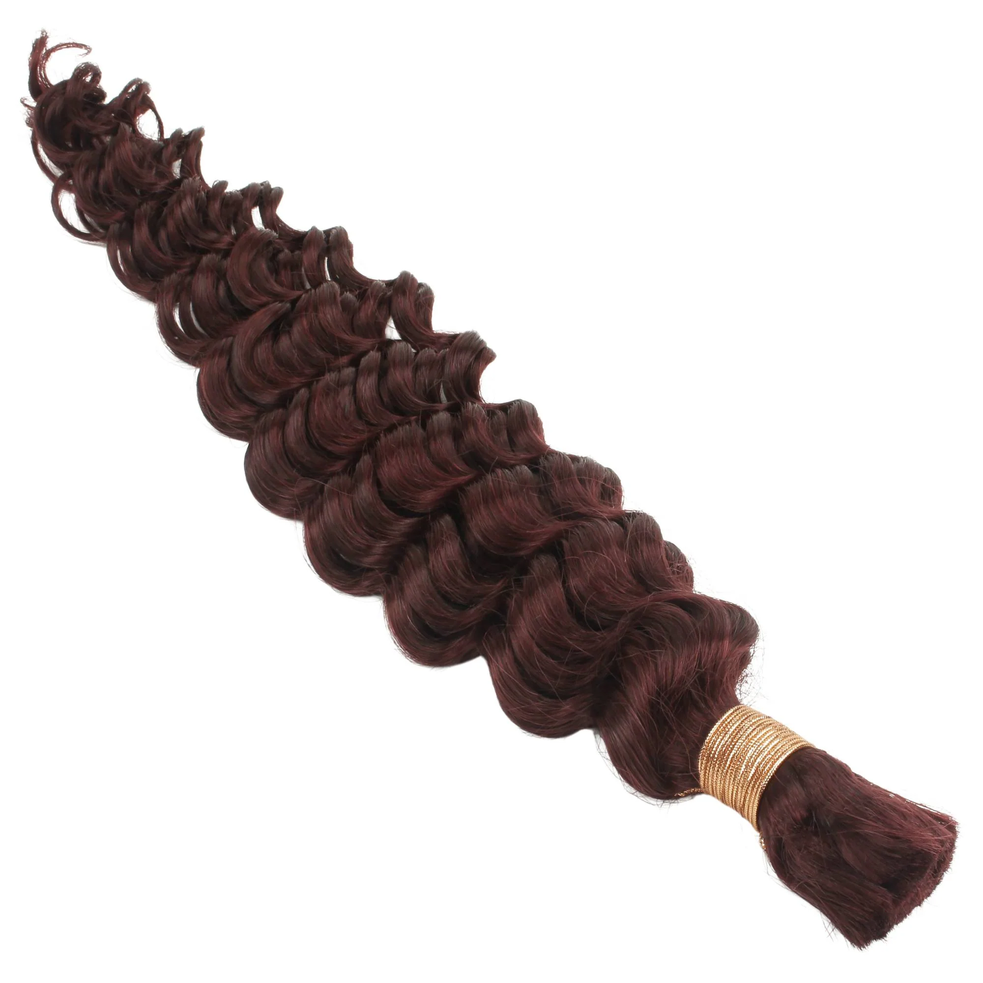Burgundy Deep Wave Color 99J Bulk 100% Human Braiding Hair - Image 6