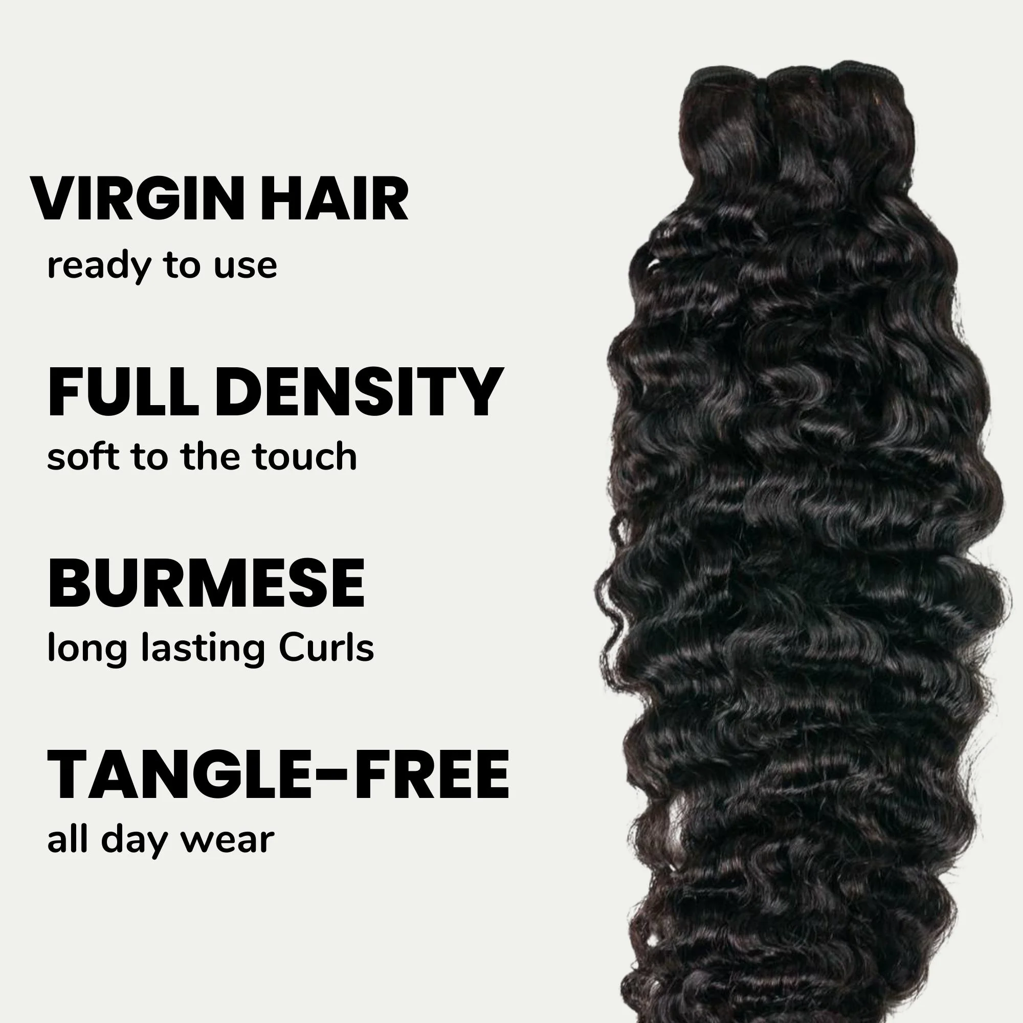 Burmese Curly 100% Human Hair Bundles - Image 3