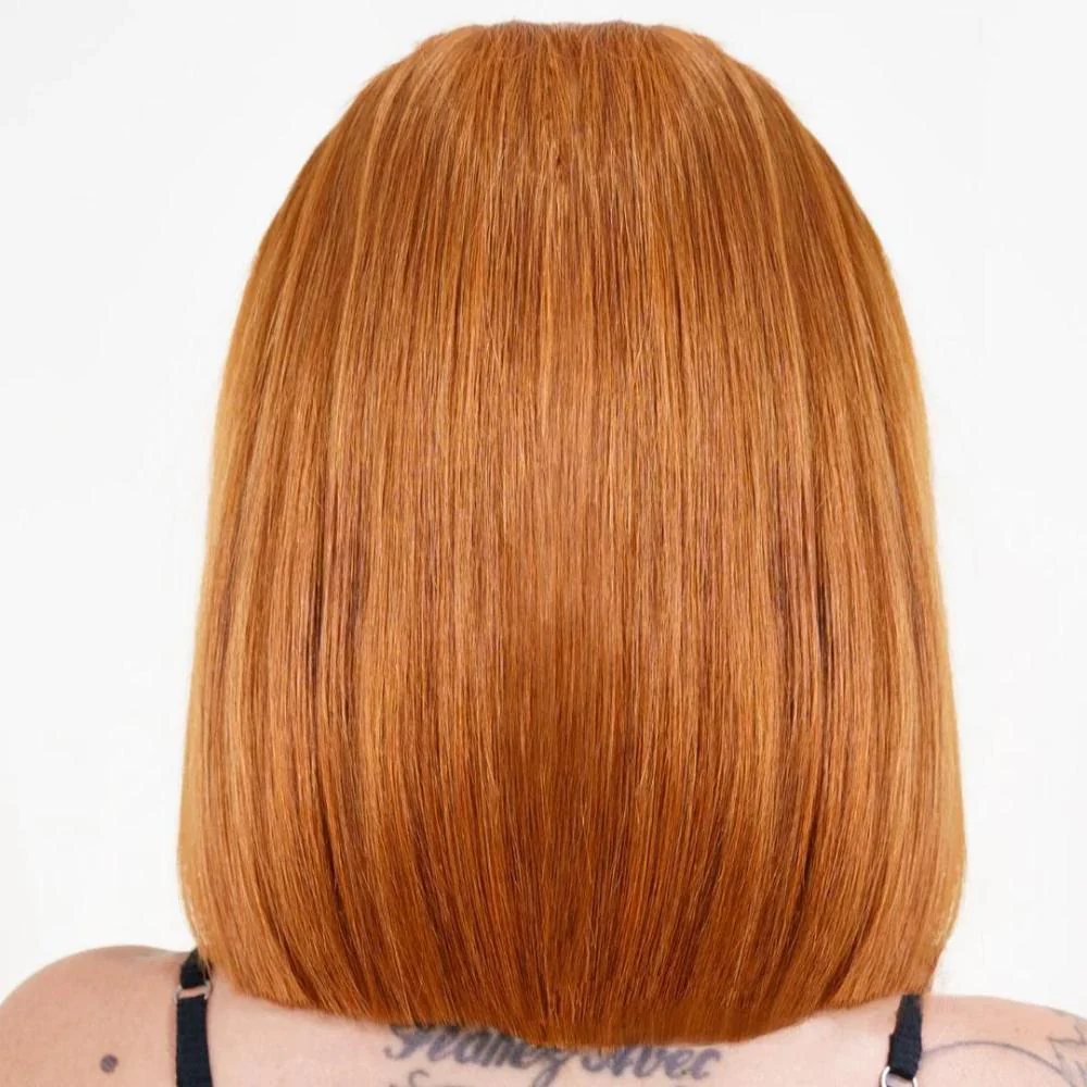 Cinnamon 13x4 Transparent Lace Front 100% Human Hair Bob Wig - Image 3