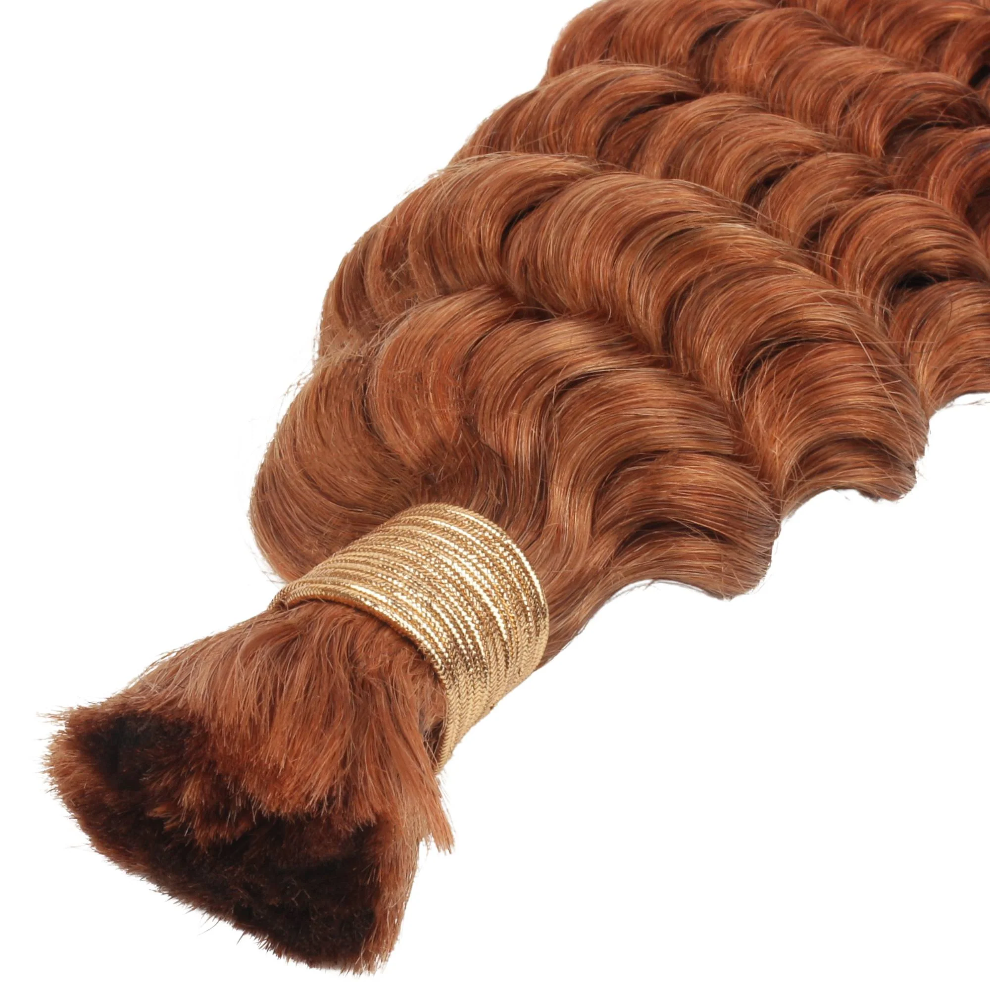 Copper Deep Wave Color 350 Bulk 100% Human Braiding Hair - Image 4