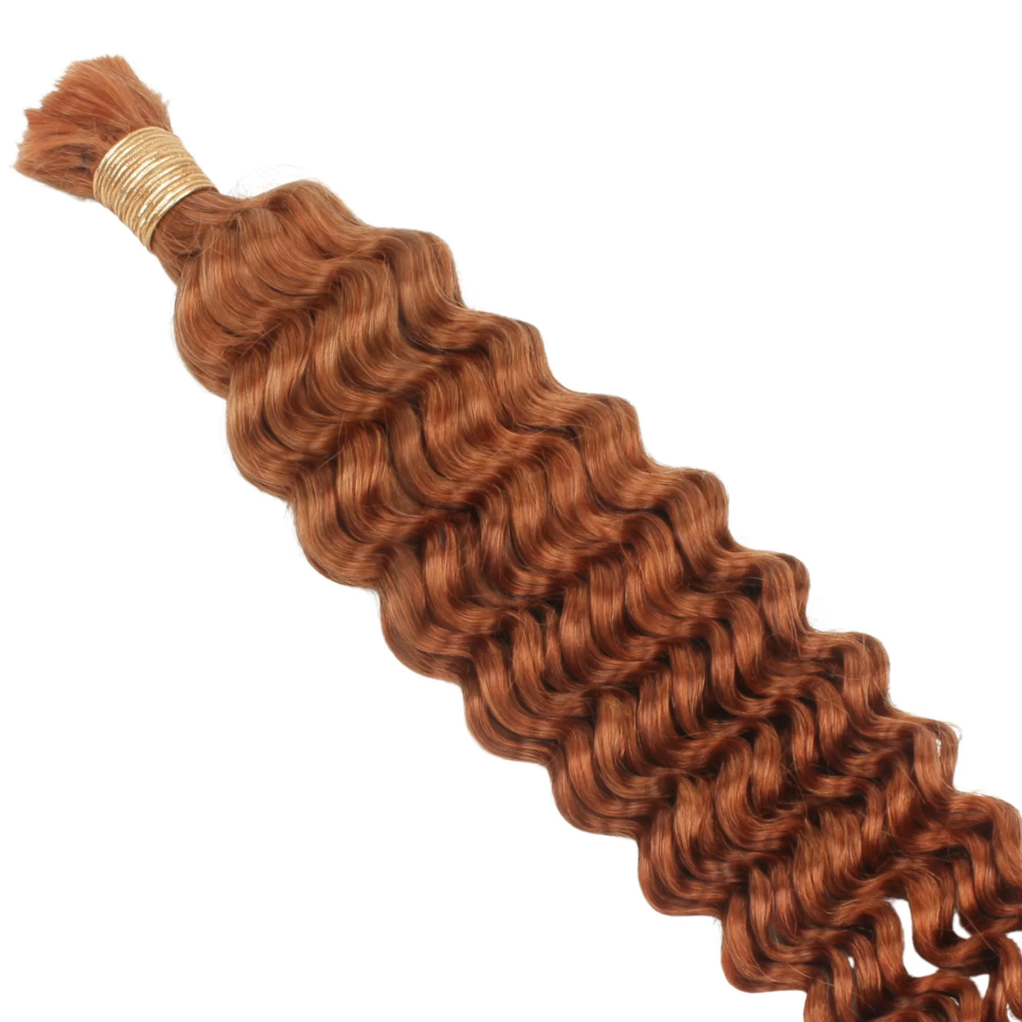 Copper Deep Wave Color 350 Bulk 100% Human Braiding Hair - Image 5
