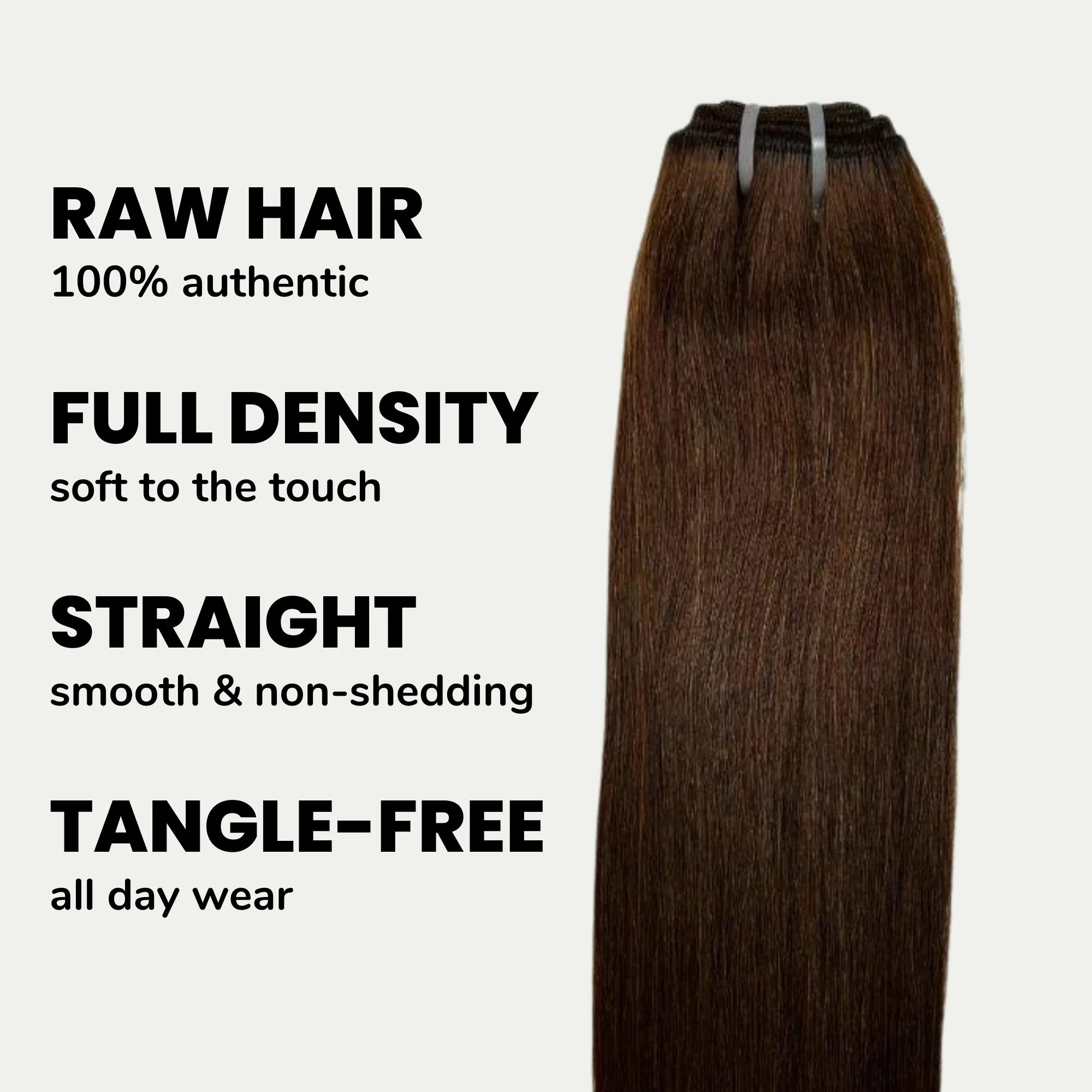 Raw Dark Brown Straight 100% Human Hair Bundles - Image 3