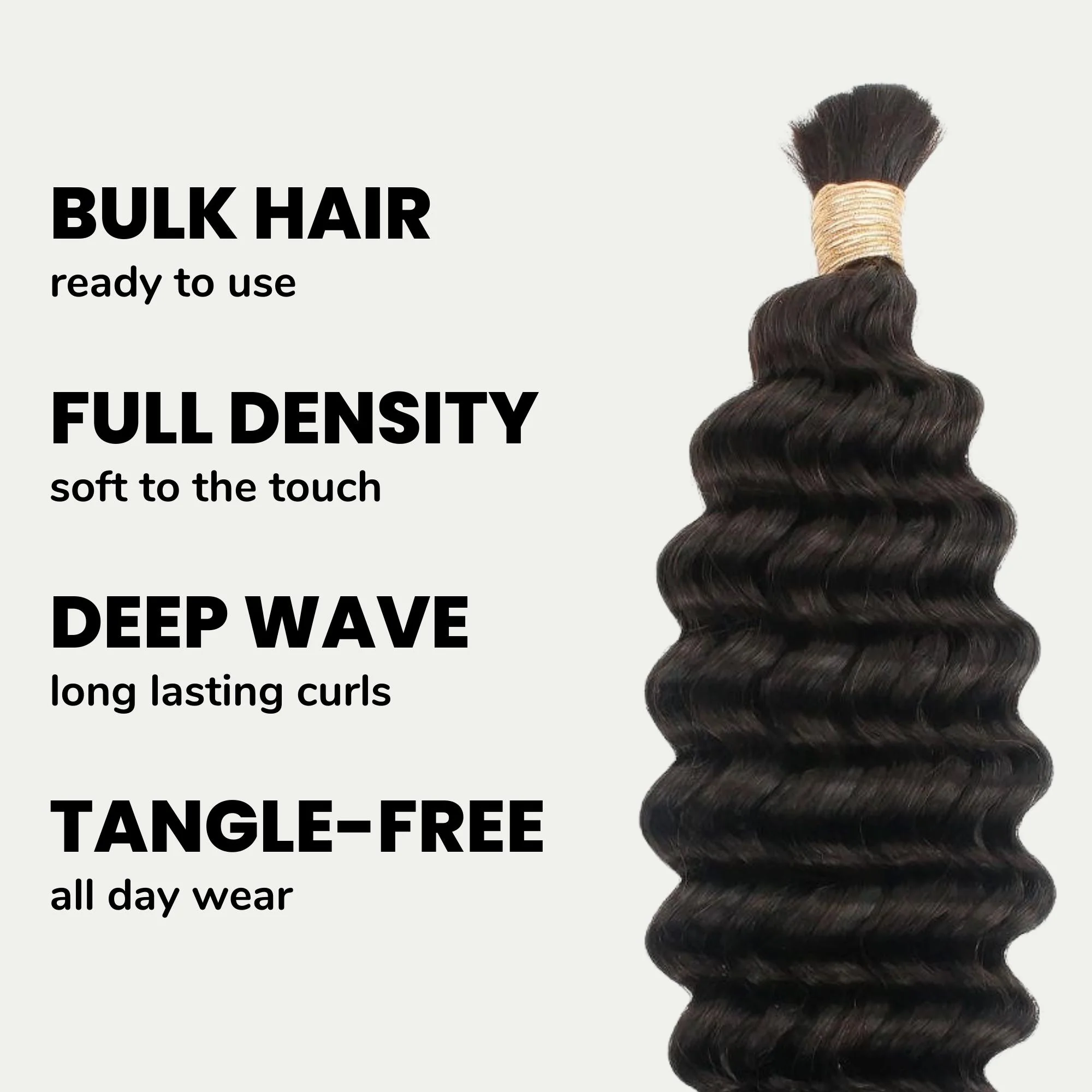 Deep Wave Bulk 100% Human Braiding Hair - Image 3