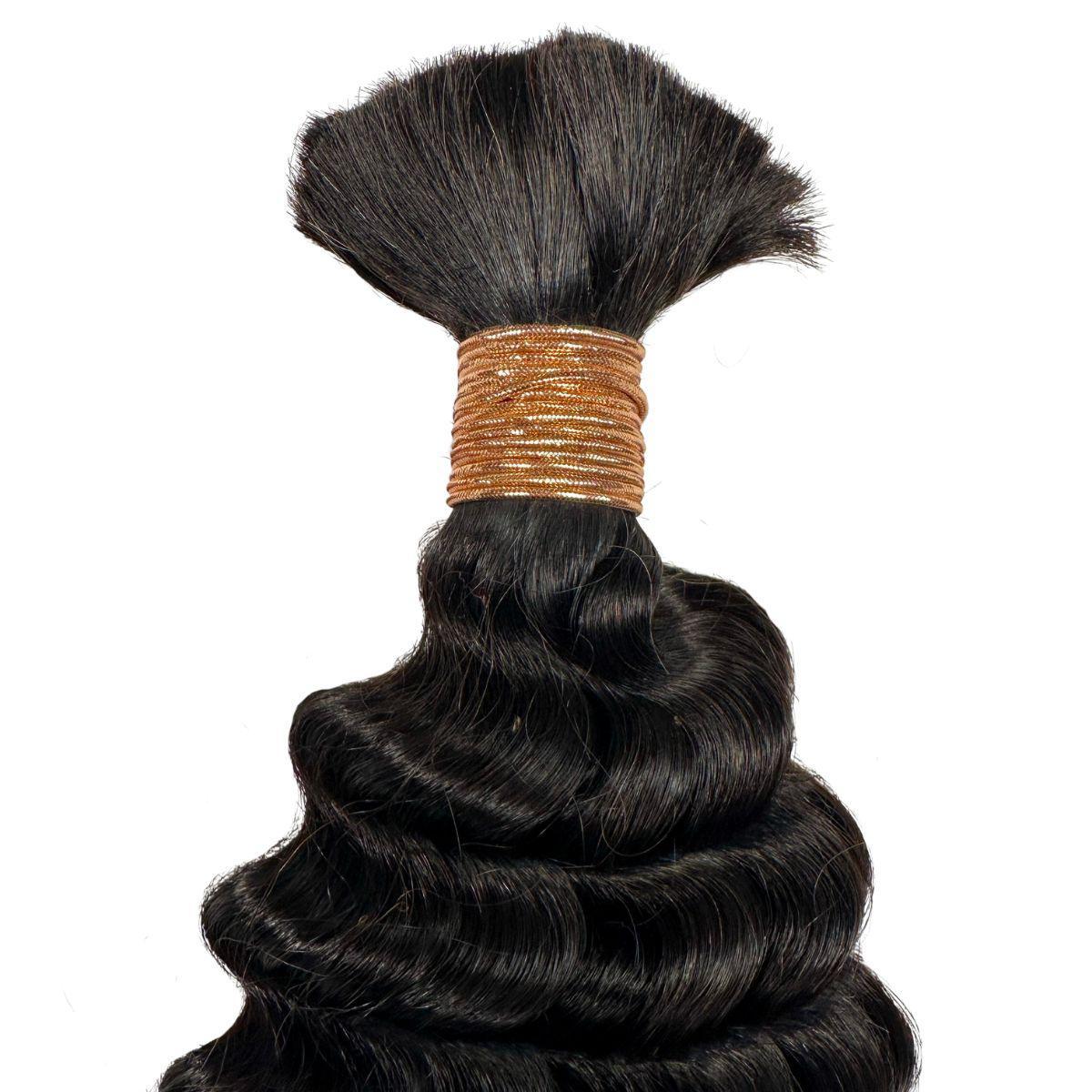 Deep Wave Bulk 100% Human Braiding Hair - Image 4