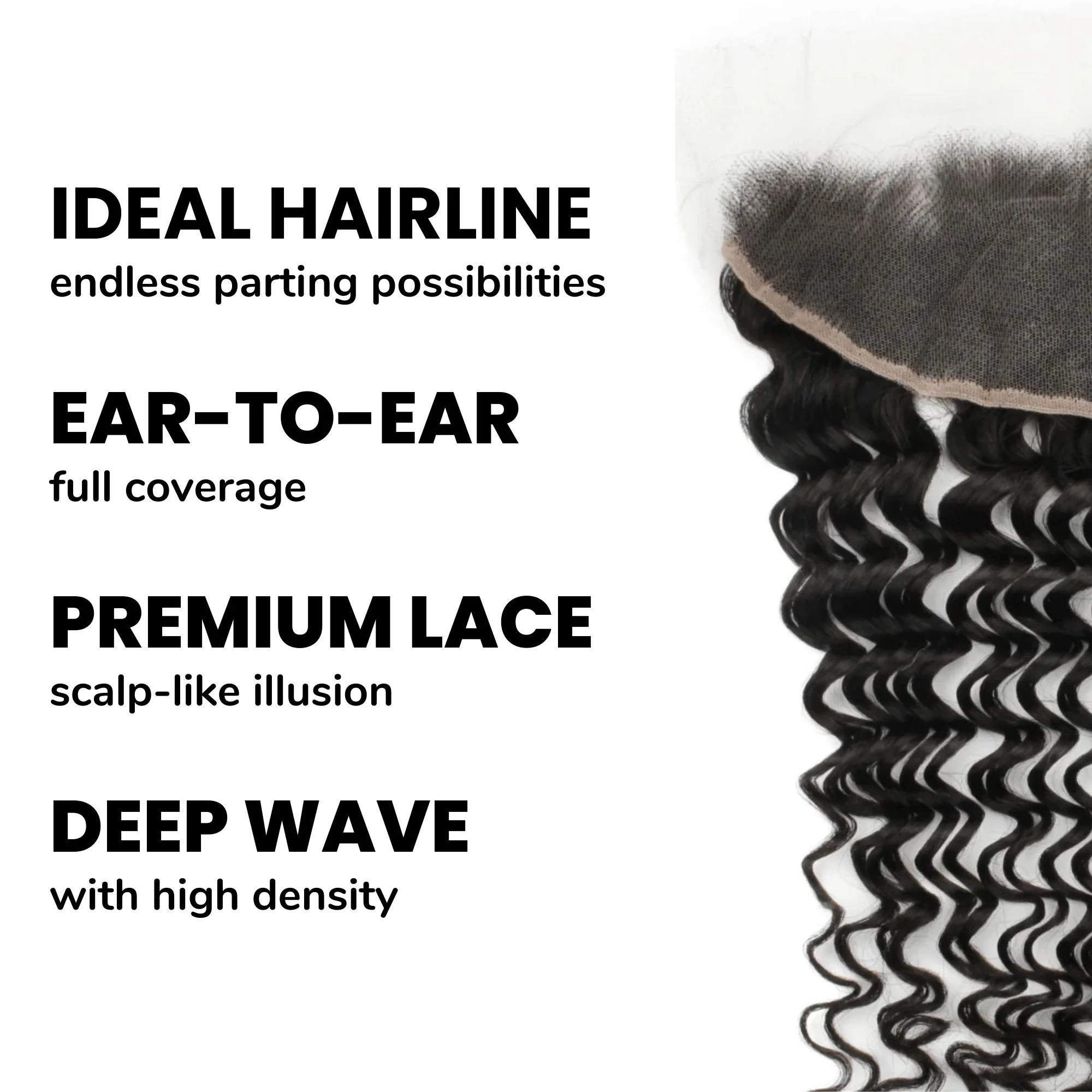 Deep Wave 13x4 HD Lace Human Hair Frontal - Image 3
