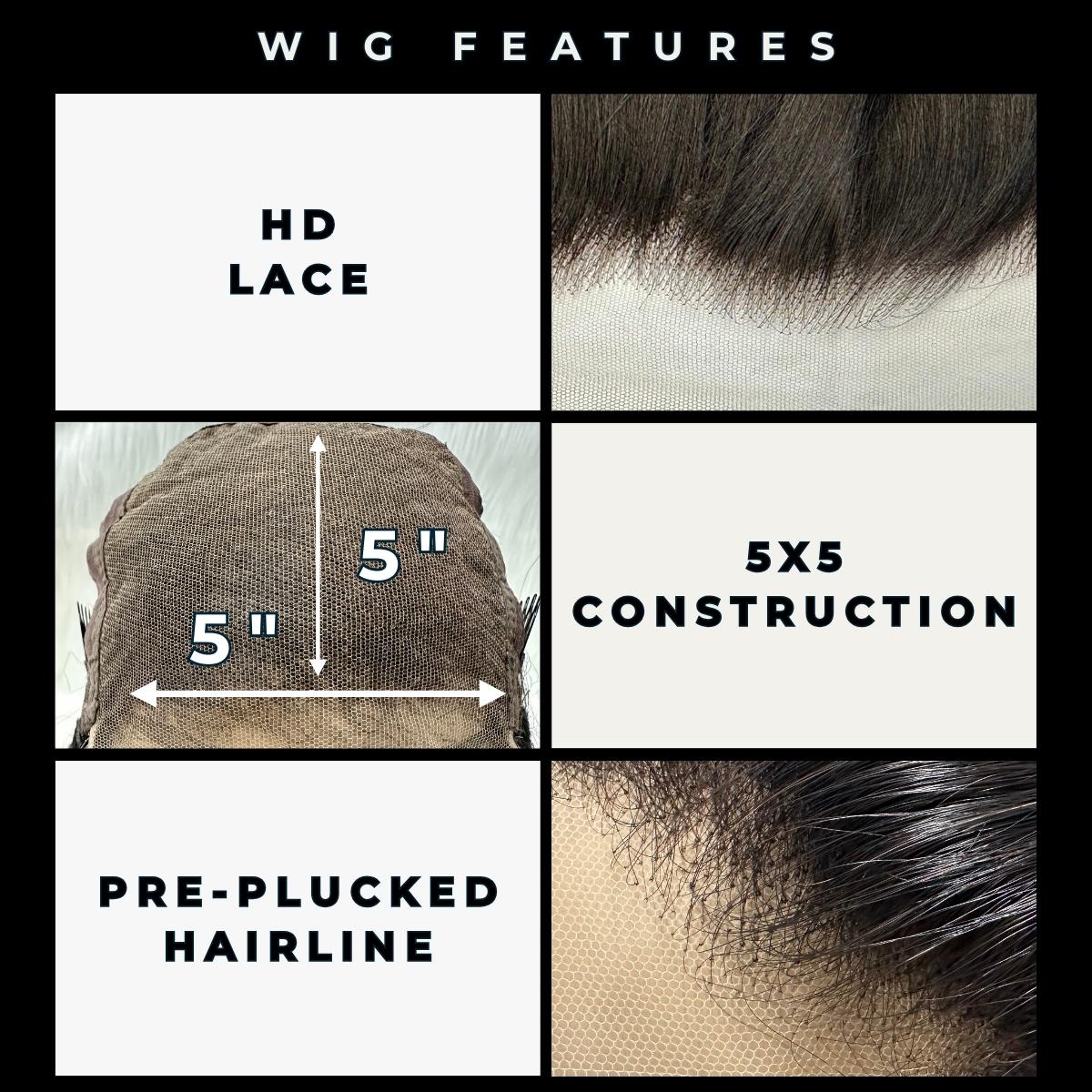 Glueless Body Wave 5x5 HD Lace 100% Human Hair Closure Wig - Image 10