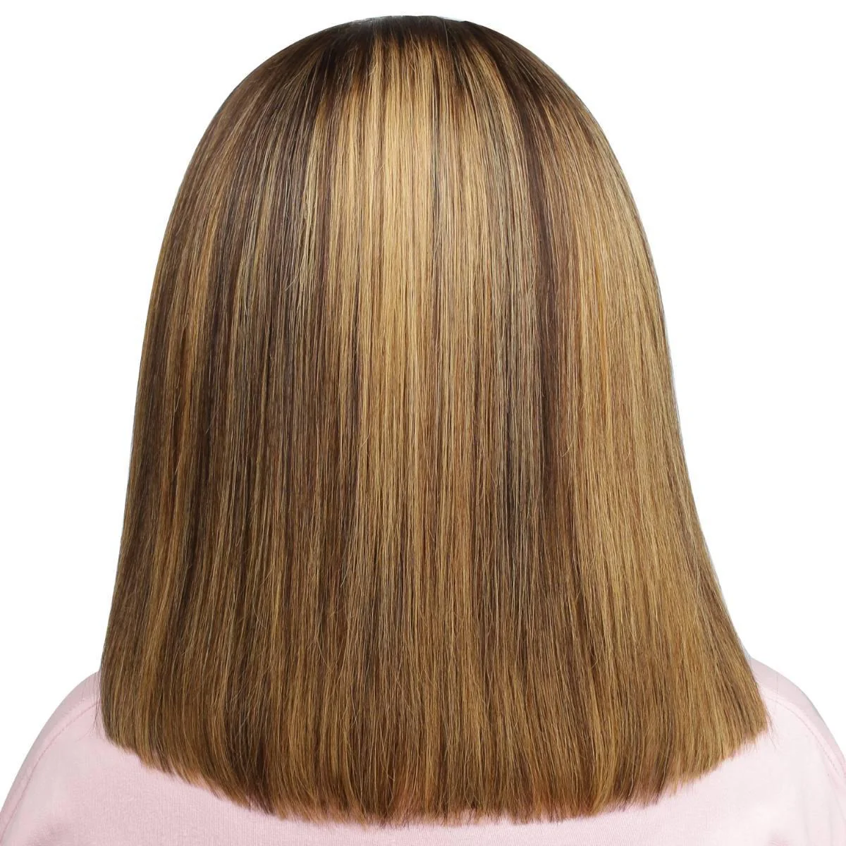Highlight 4x4 Transparent Closure 100% Human Hair Bang Bob Wig - Image 5