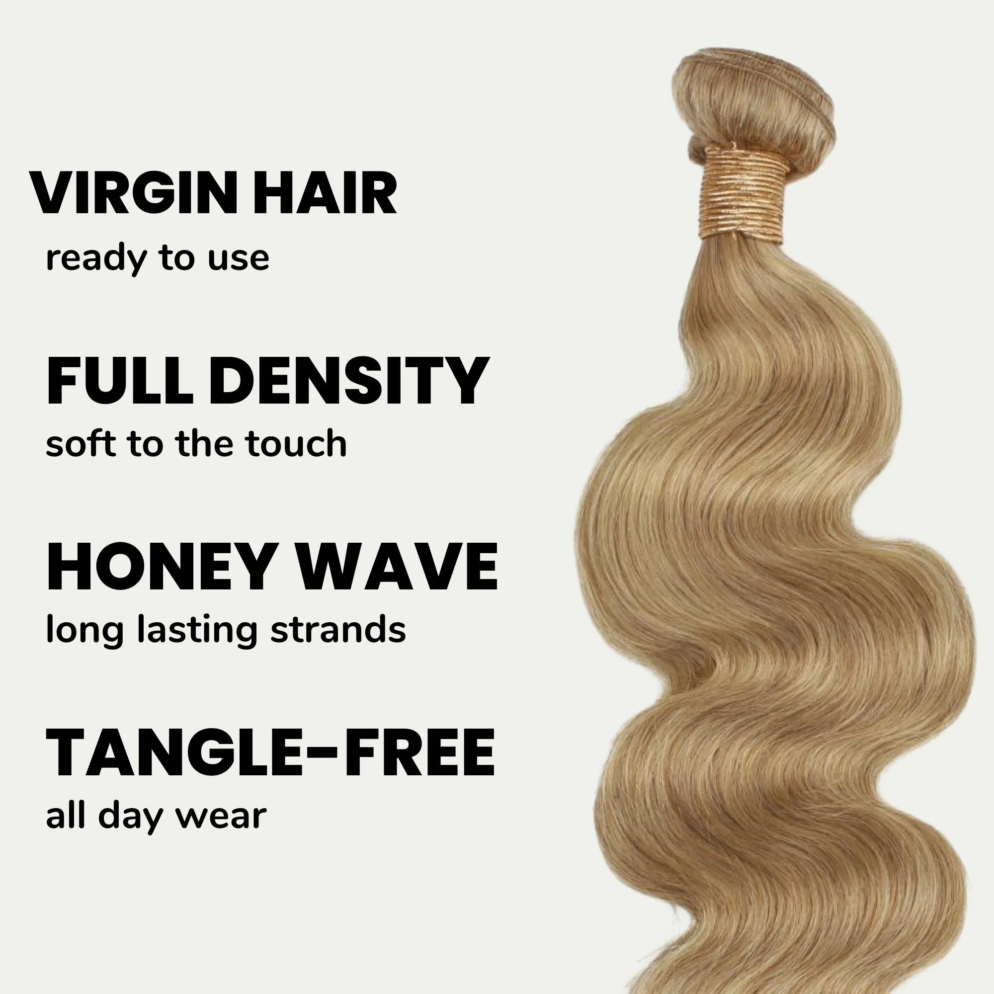 Honey Blonde Body Wave 100% Human Hair Bundles - Image 3