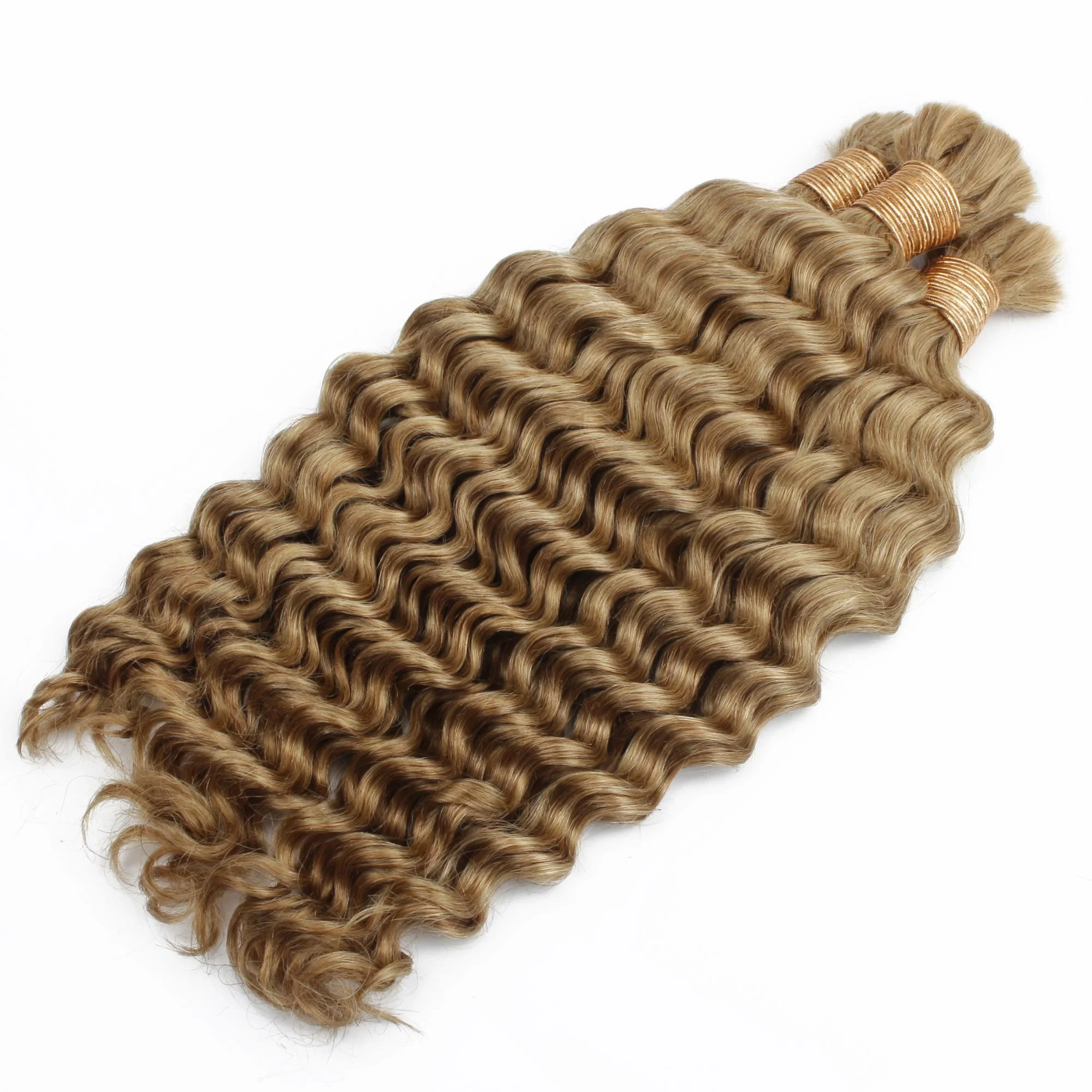 Honey Blonde Deep Wave 27 Bulk 100% Human Braiding Hair - Image 10