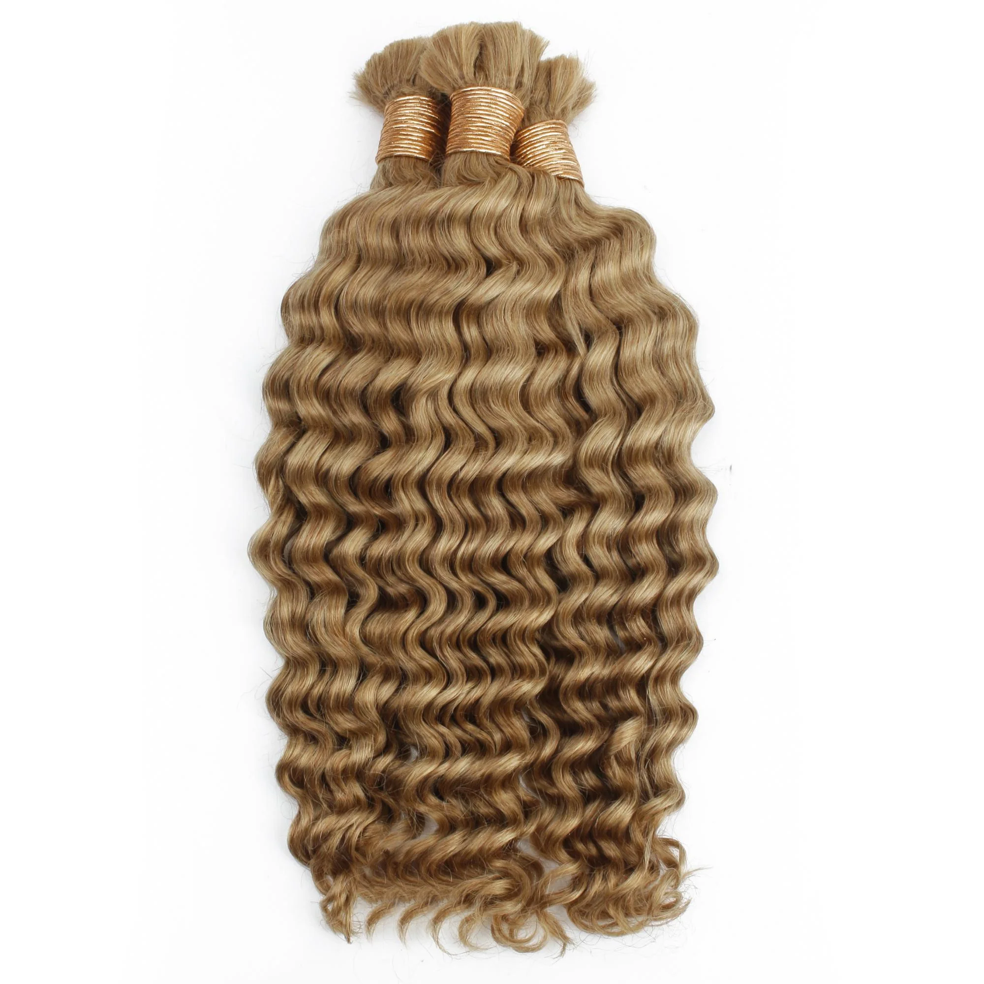 Honey Blonde Deep Wave 27 Bulk 100% Human Braiding Hair - Image 9