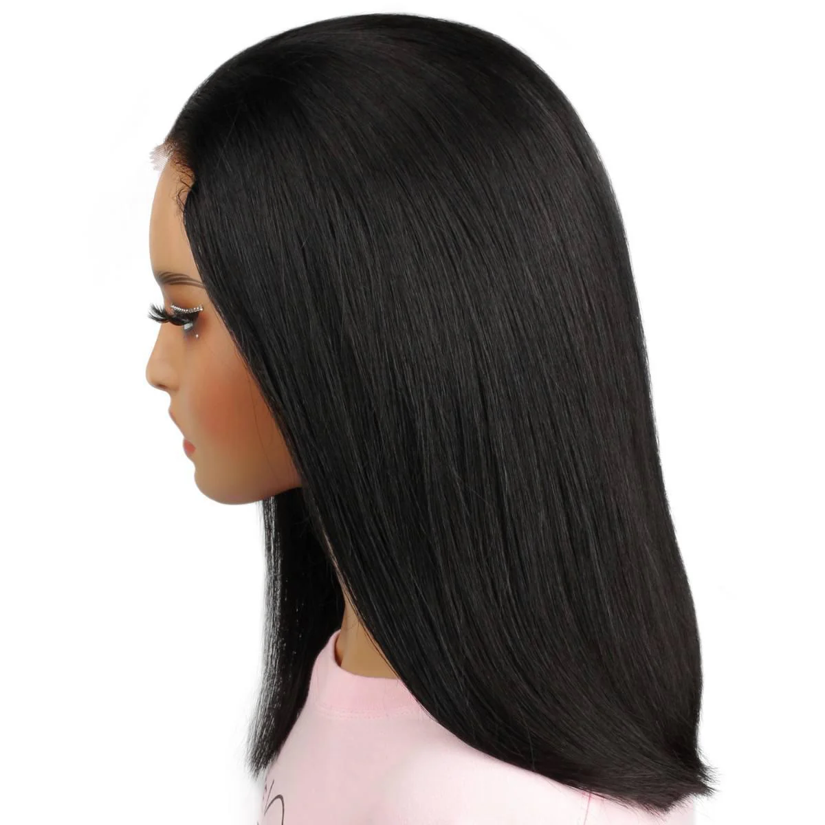 Jet Black 4x4 HD Lace Closure 100% Human Hair Bob Wig - Image 4