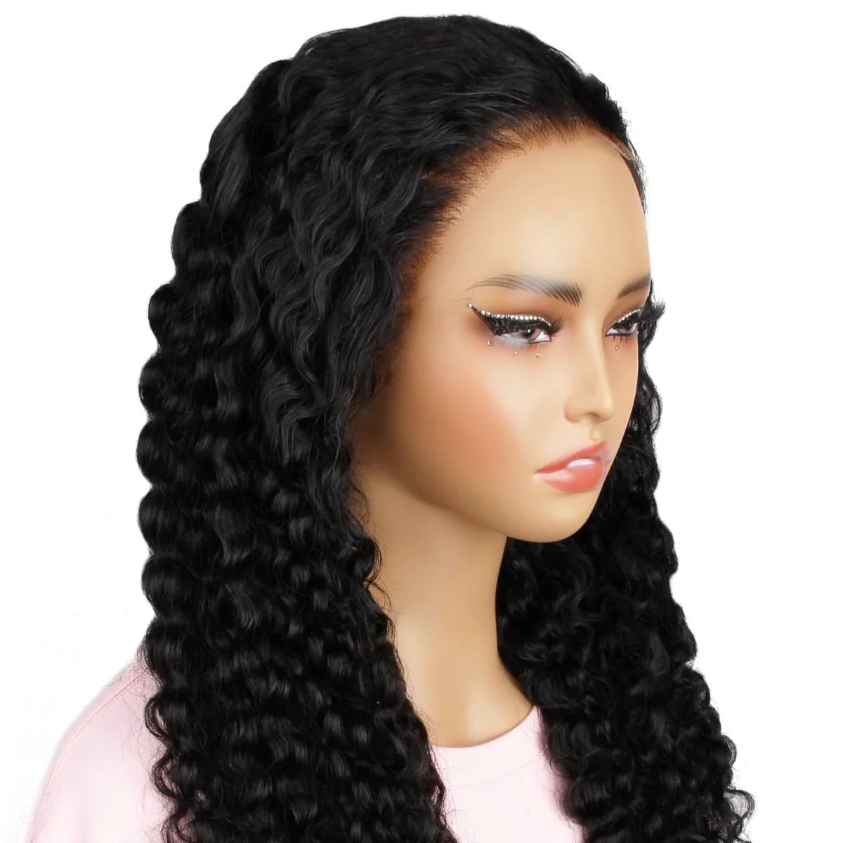 Jet Black Deep Wave 13x4 HD Lace Front Wig - Image 3