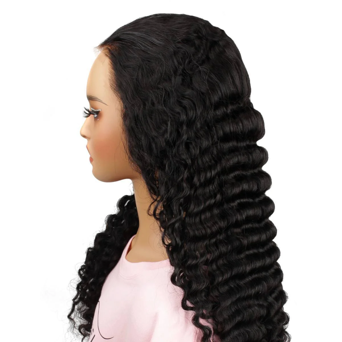 Jet Black Deep Wave 13x4 HD Lace Front Wig - Image 4