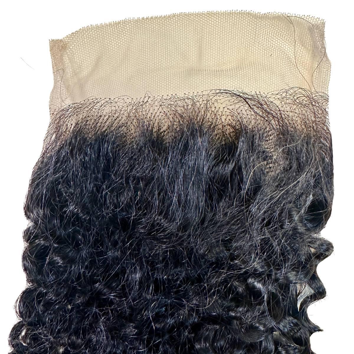 Kinky Curly 4x4 Transparent Lace Human Hair Closure - Image 4