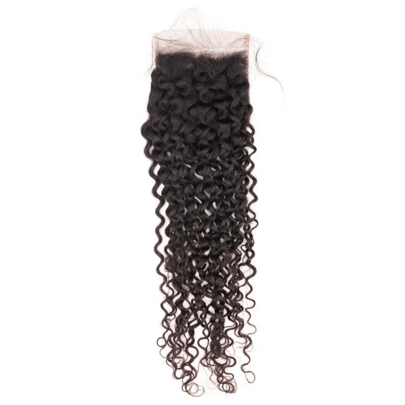 Kinky Curly 4x4 Transparent Lace Human Hair Closure - Image 6