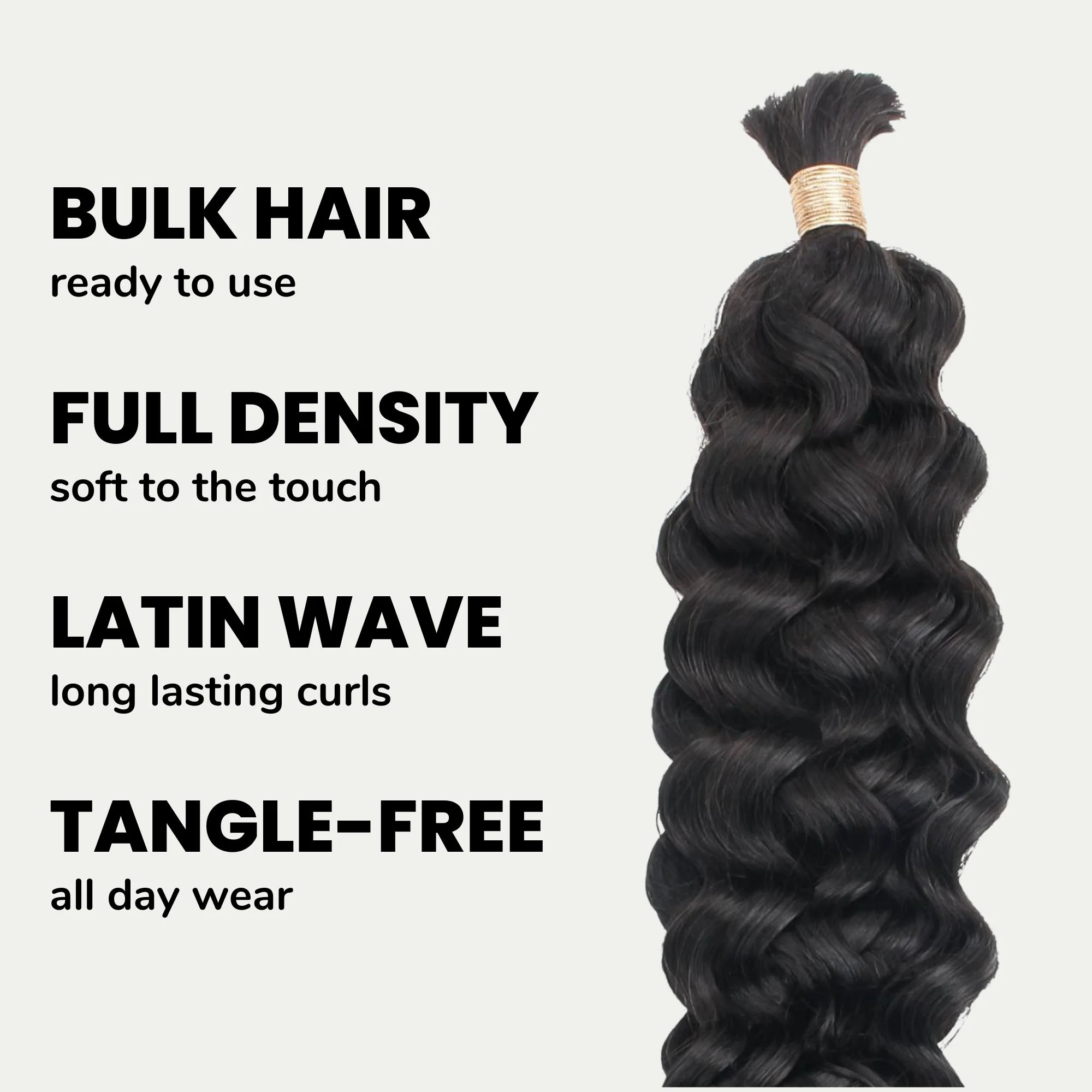 Latin Wave Bulk 100% Human Braiding Hair - Image 3