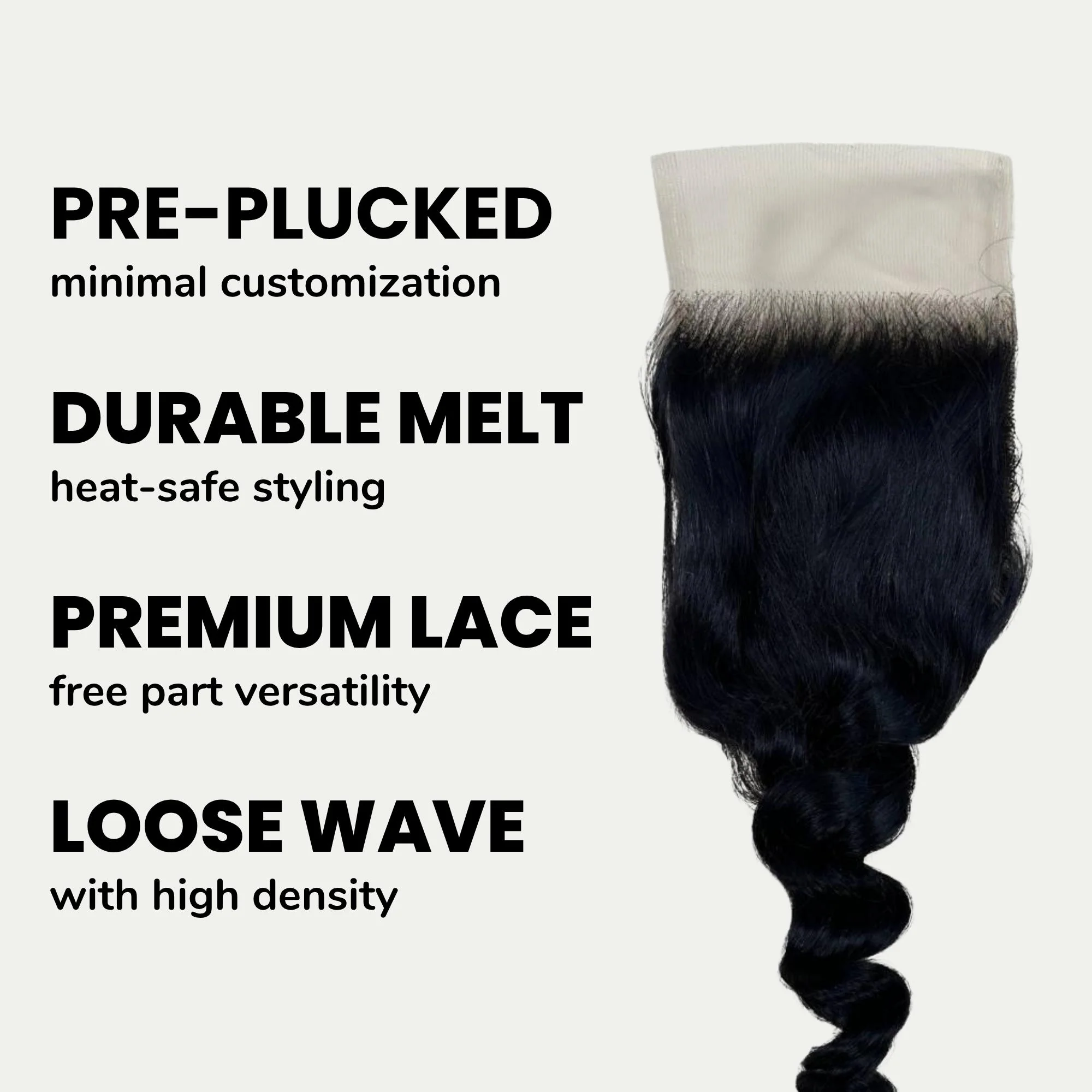 Loose Wave 4x4 HD Lace 100% Human Hair Closure - Image 3