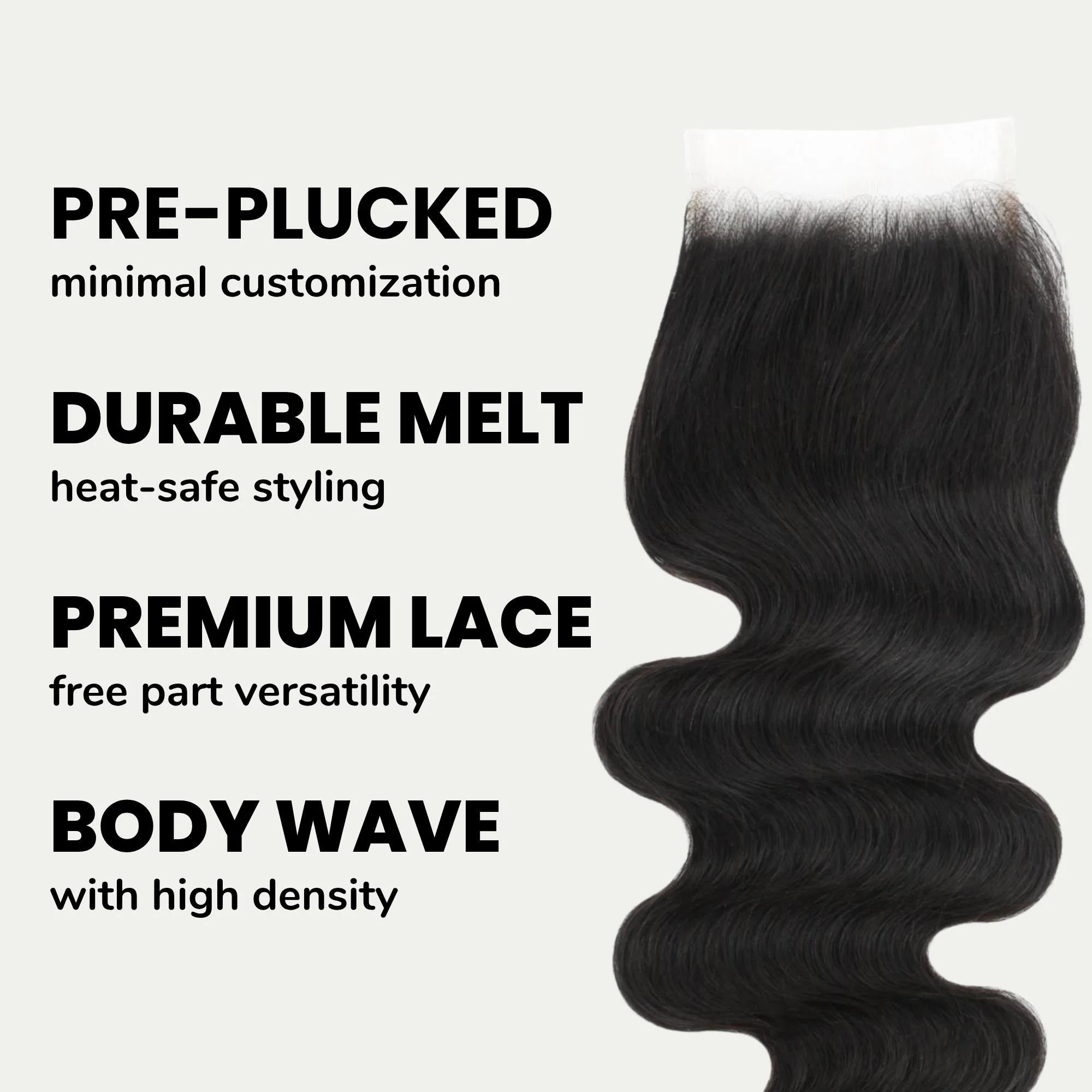 Malaysian Body Wave 4x4 Transparent Lace Human Hair Closure - Image 3