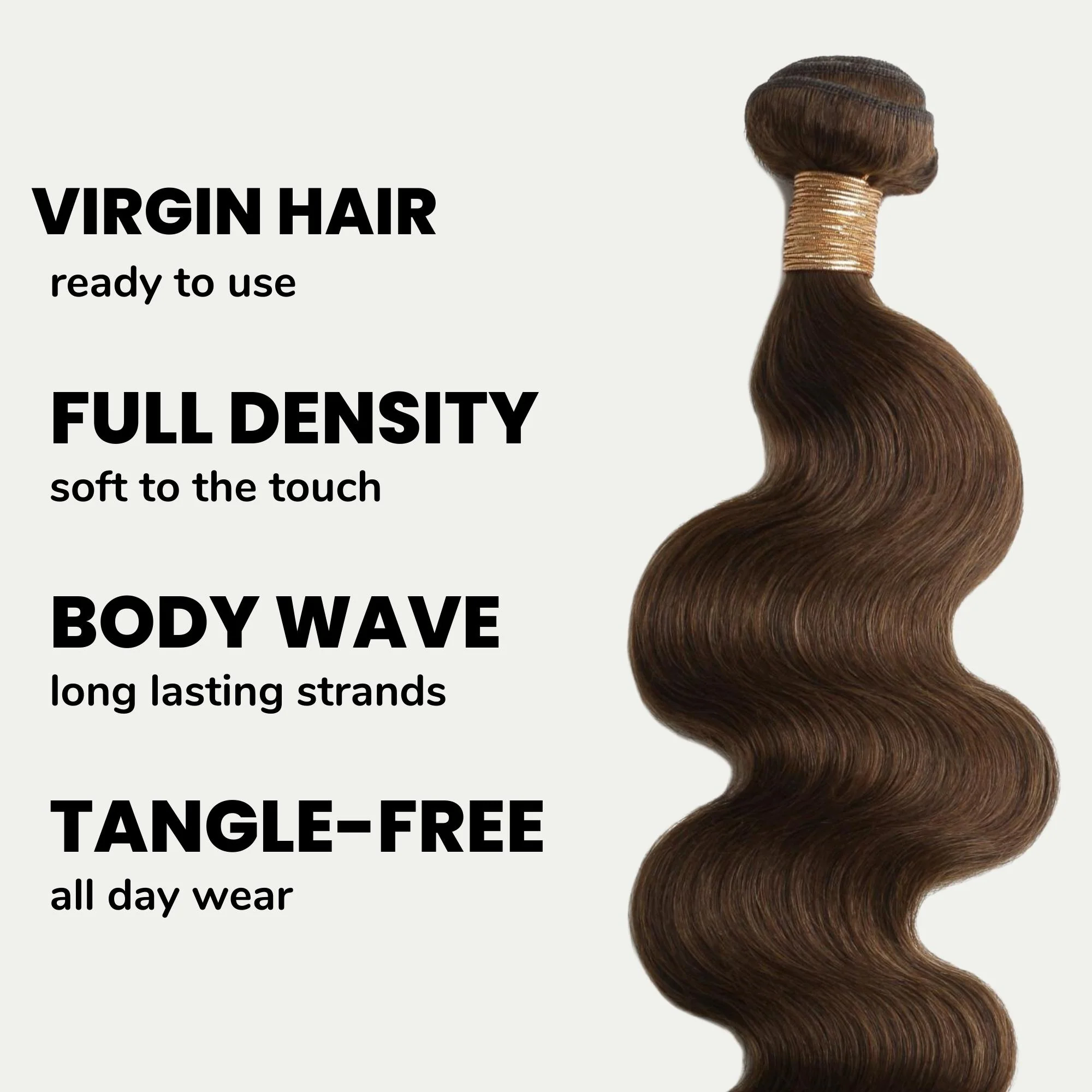 Medium Brown Body Wave 100% Human Hair Bundles - Image 3