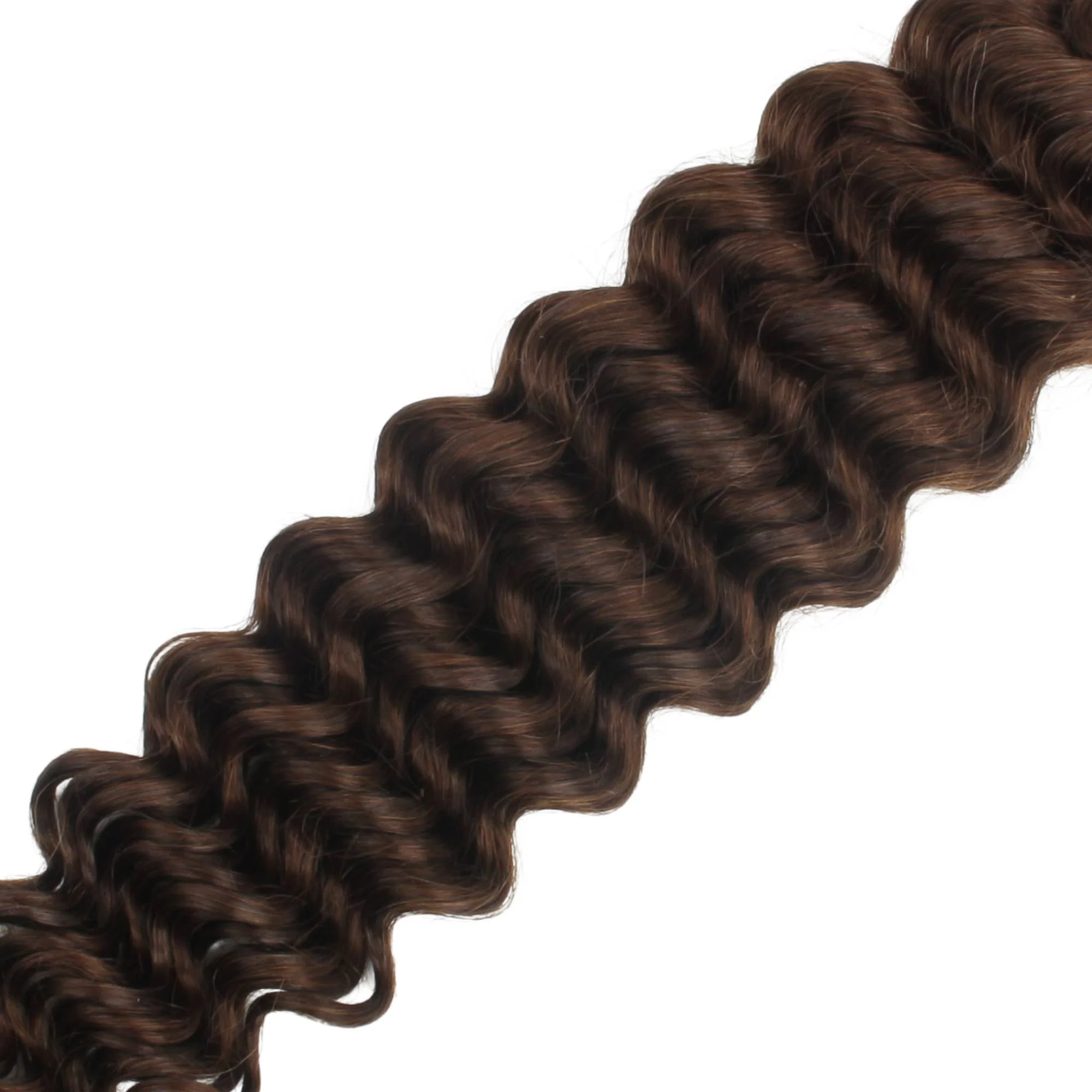 Medium Brown Deep Wave Color 4 Bulk 100% Human Braiding Hair - Image 4