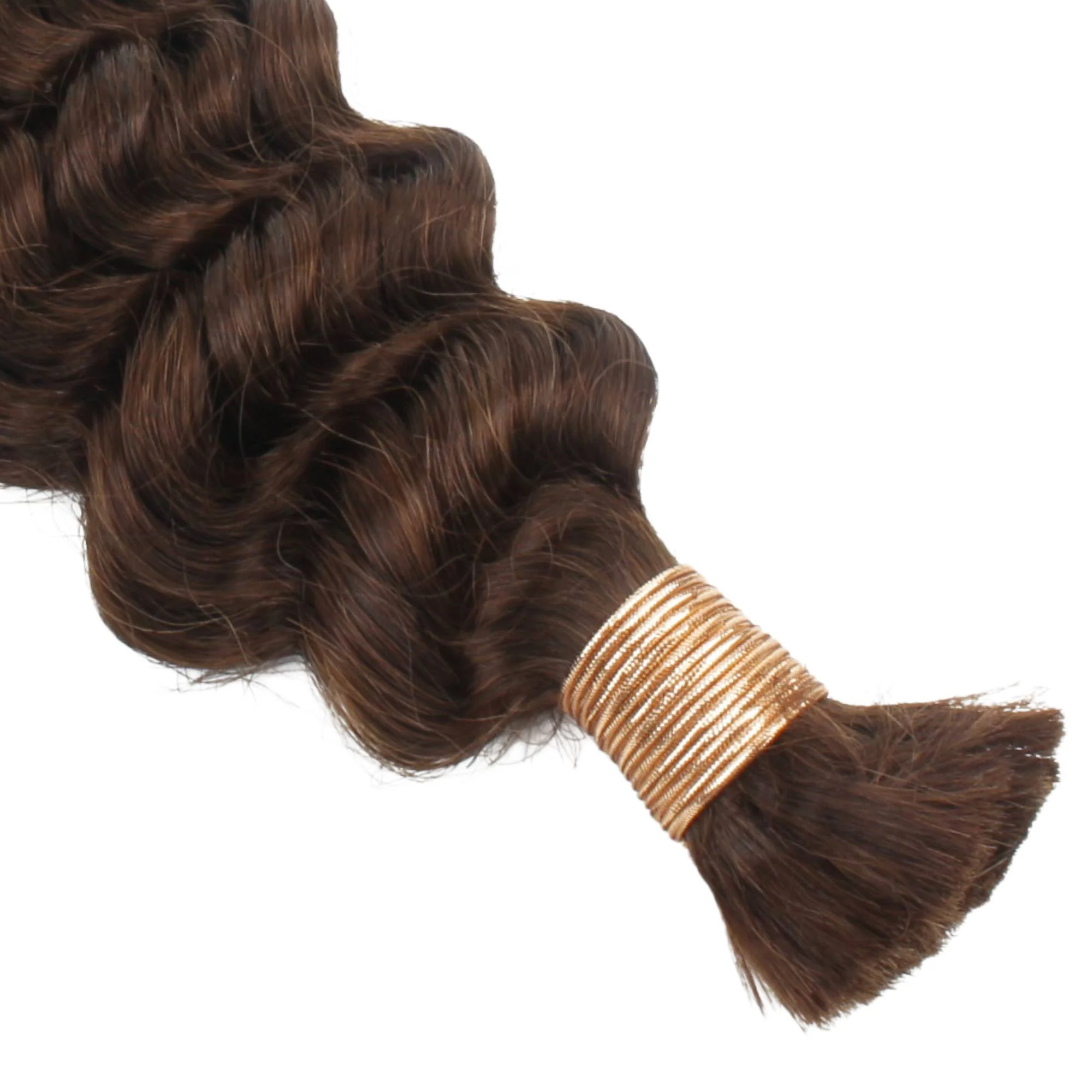 Medium Brown Deep Wave Color 4 Bulk 100% Human Braiding Hair - Image 6
