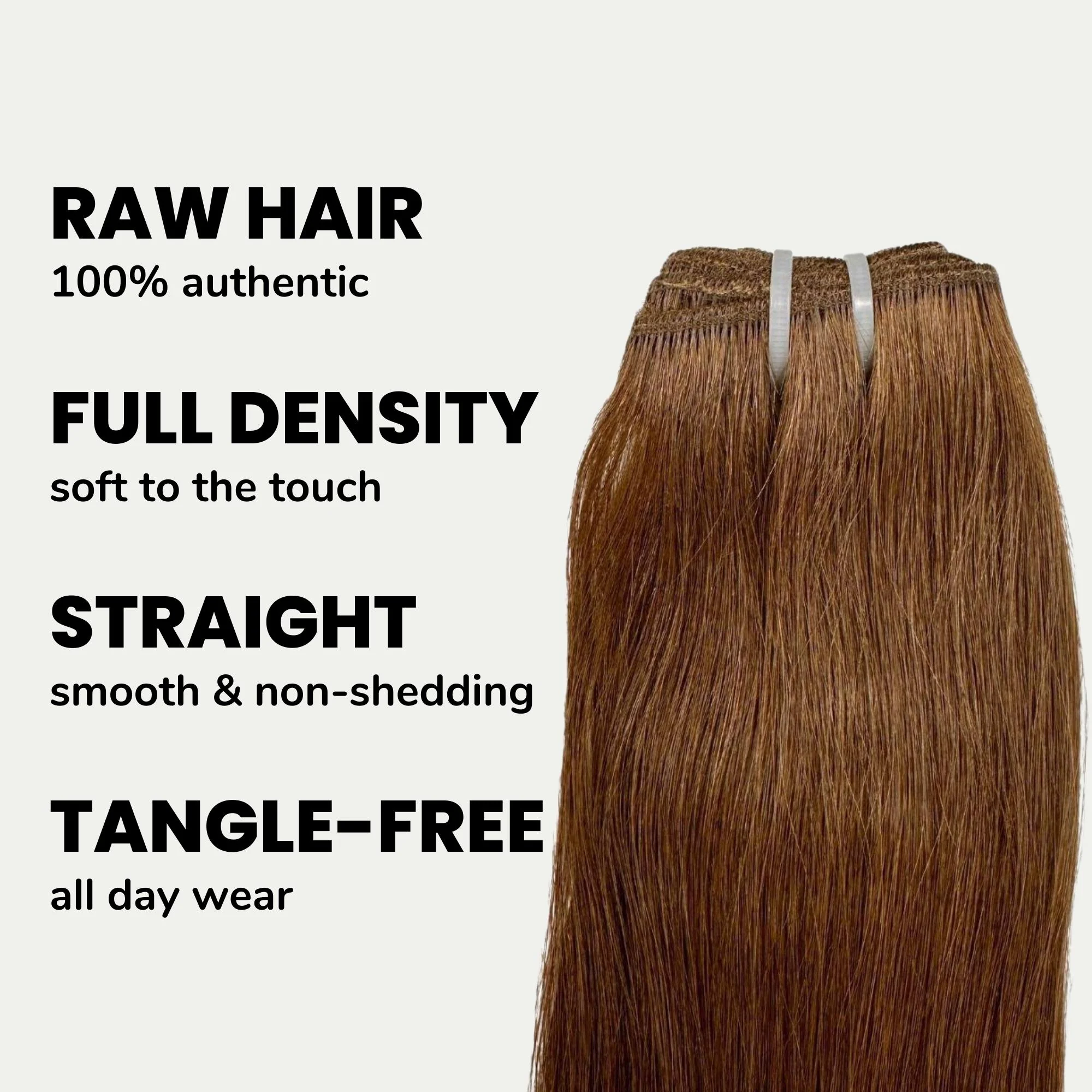Raw Medium Brown Straight 100% Human Hair Bundles - Image 3