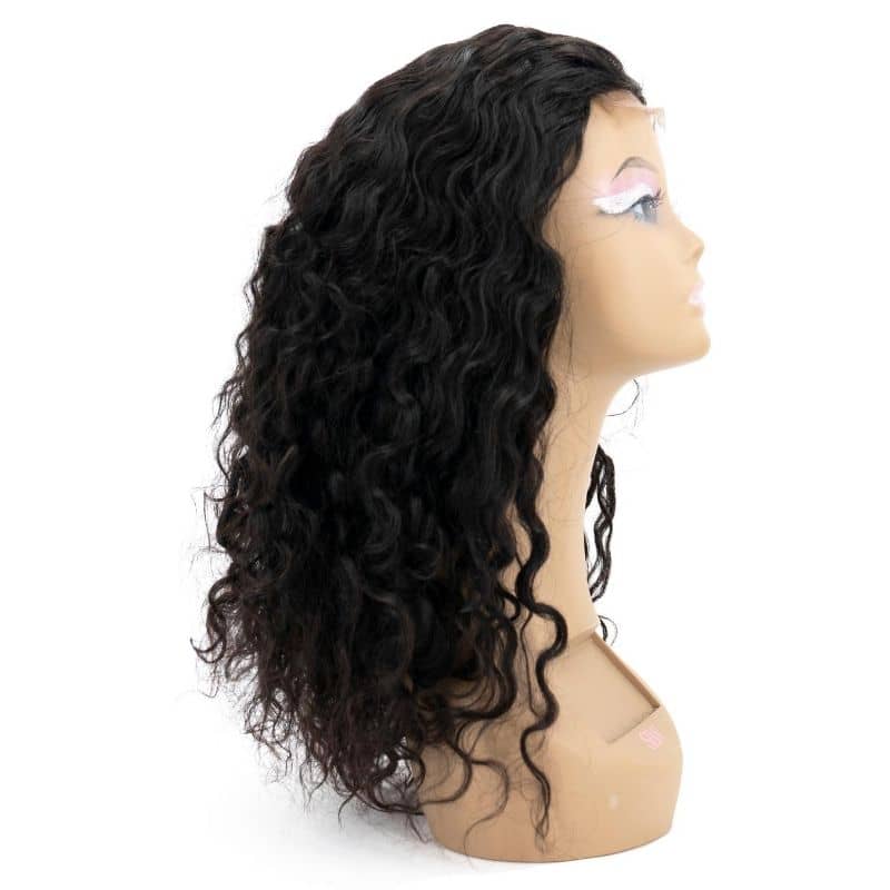 Messy Curl 4x4 Transparent Lace 100% Human Hair Closure Wig - Image 3