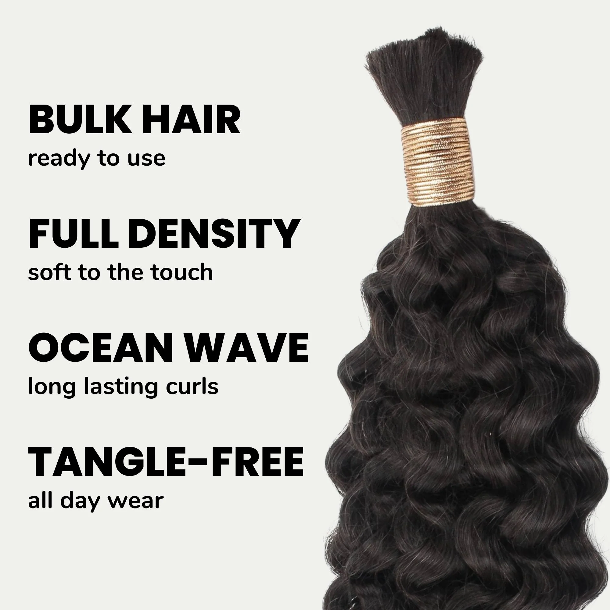Ocean Wave Bulk 100% Human Braiding Hair - Image 3