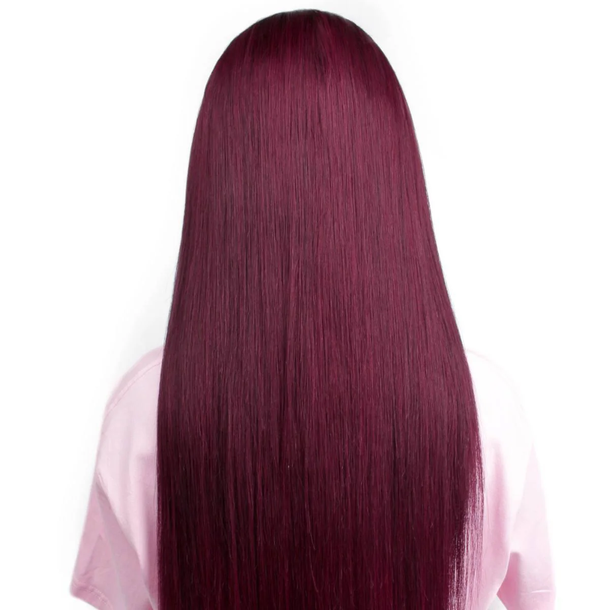 Ombre Burgundy Straight 13x6 HD Lace Front Wig - Image 5