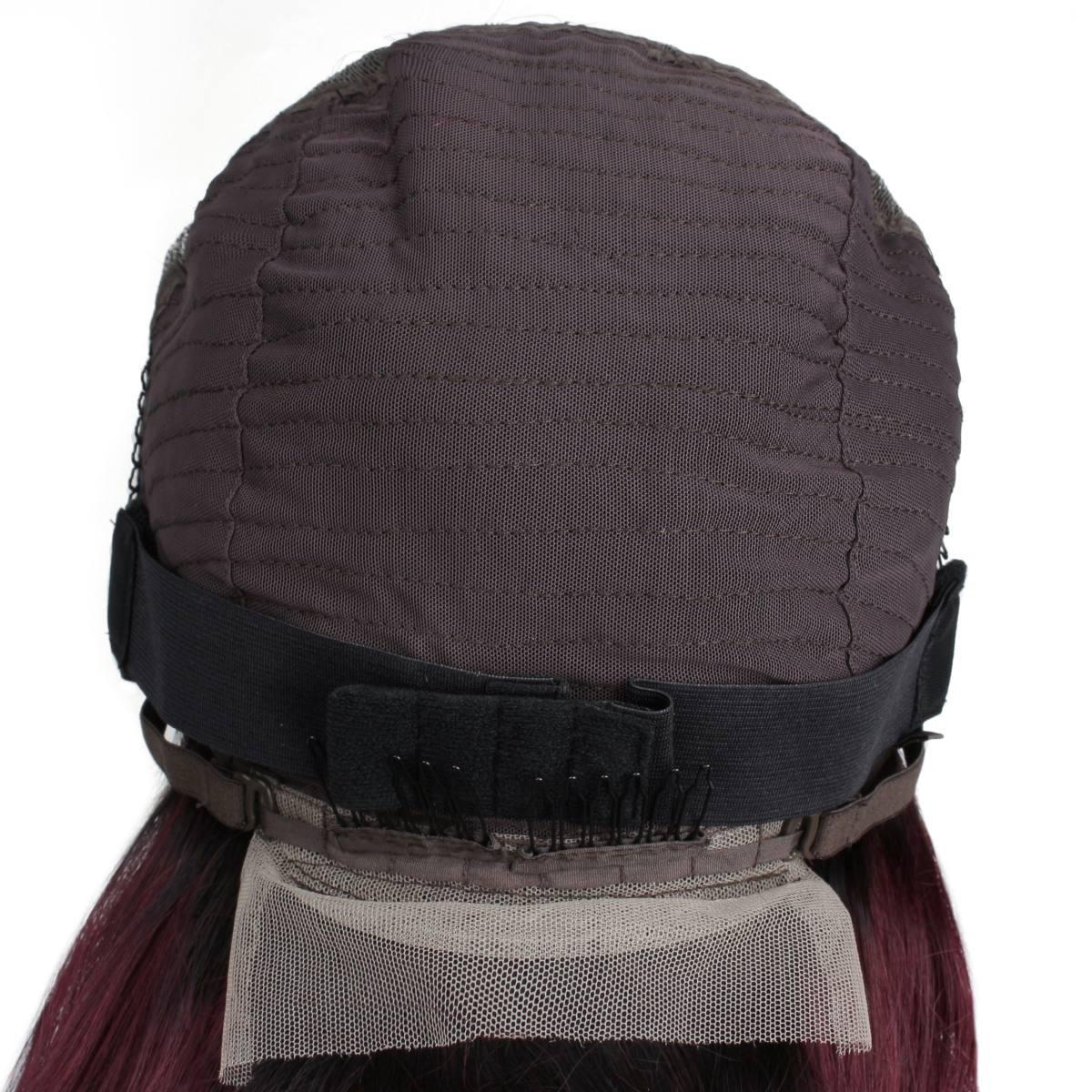 Ombre Burgundy Straight 13x6 HD Lace Front Wig - Image 9