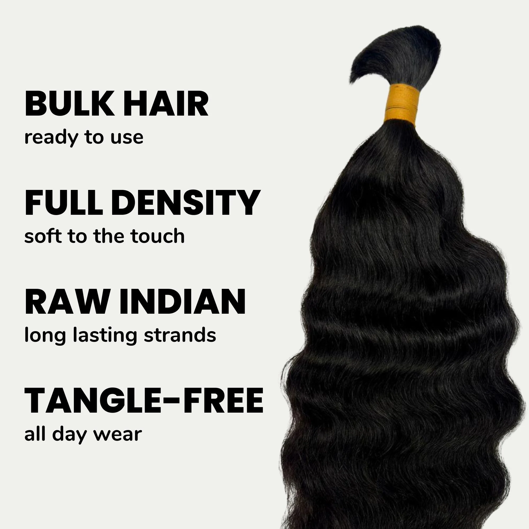 Raw Indian Curly Bulk 100% Human Braiding Hair - Image 3