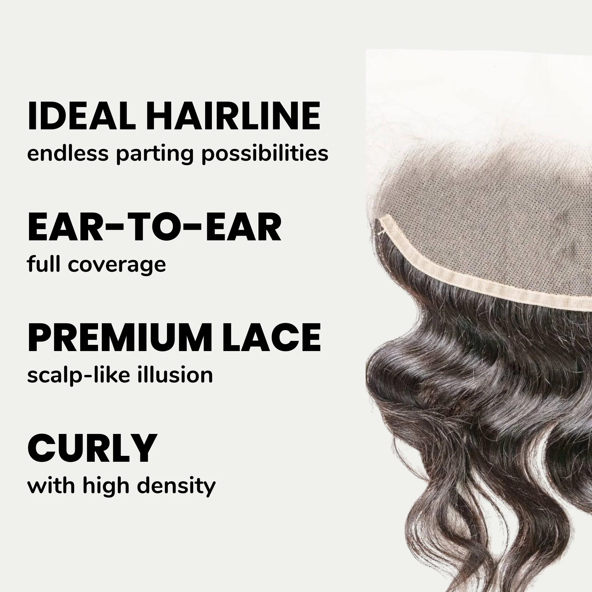 Raw Indian Curly 13x4 Transparent Lace 100% Human Hair Frontal - Image 3