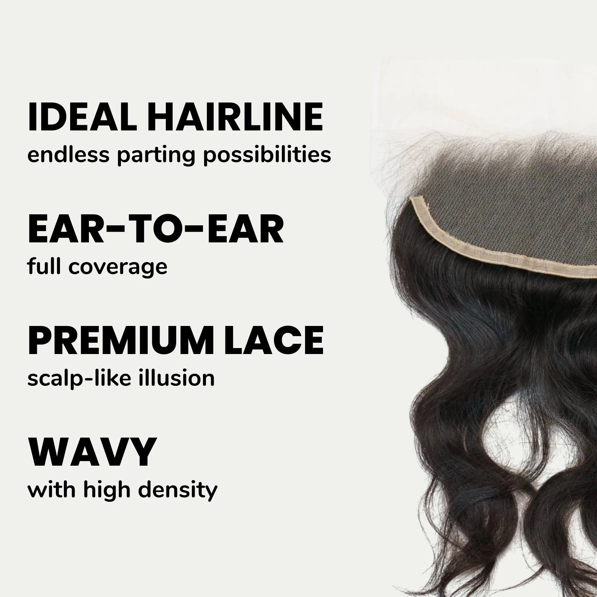Raw Indian Wavy 13x4 Transparent Lace 100% Human Hair Frontal - Image 3