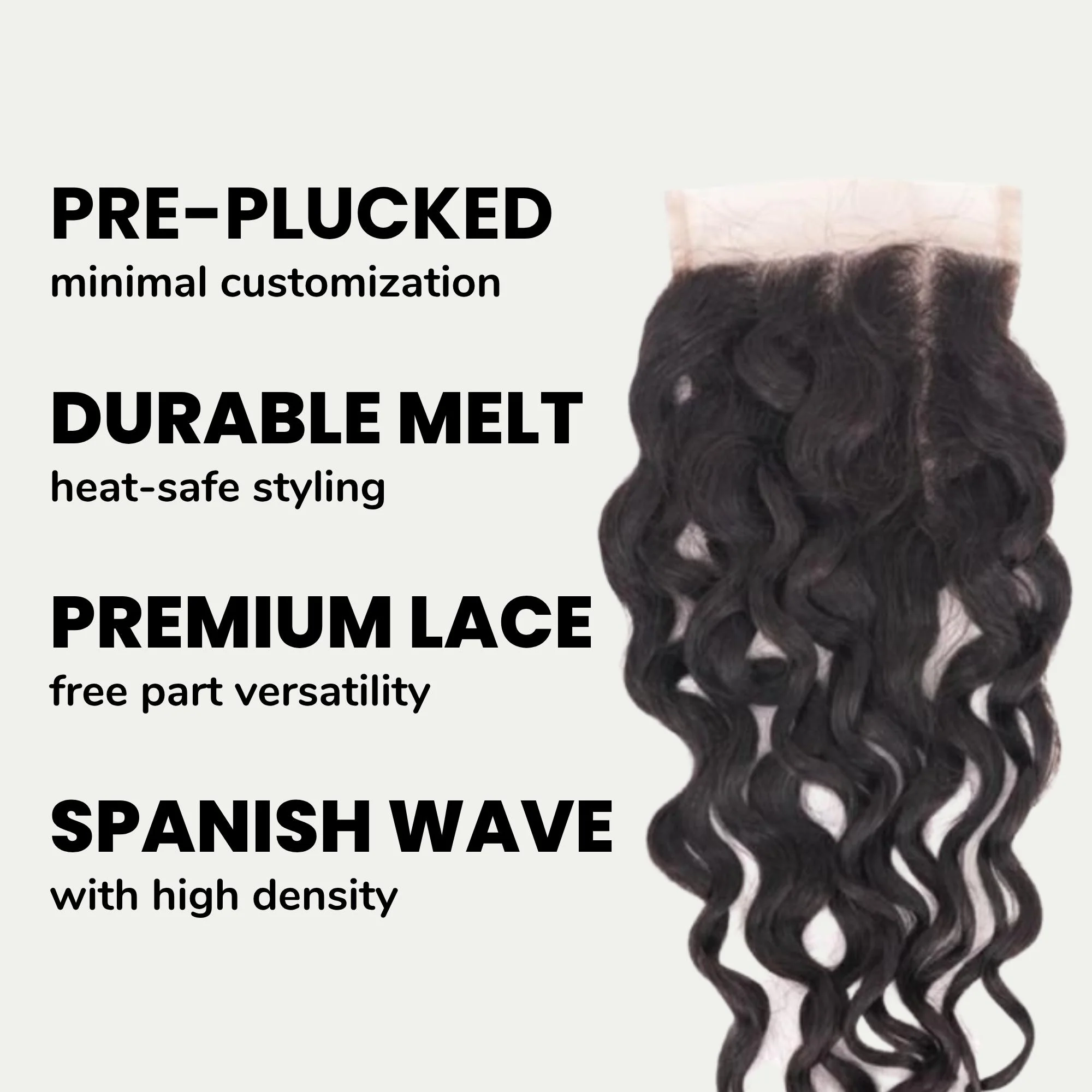 Spanish Wave 4x4 Transparent Lace Human Hair Closure - Image 3