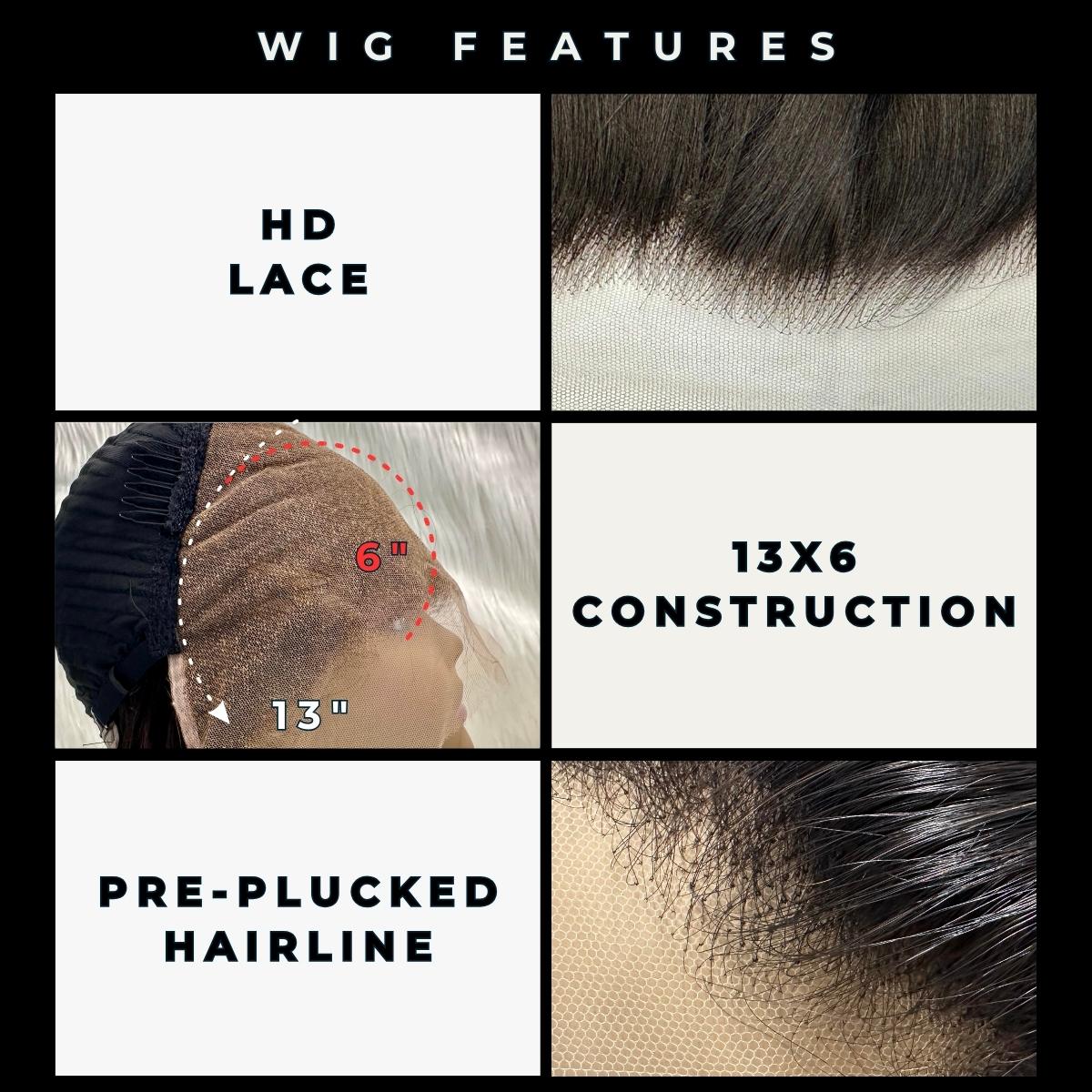 Straight 13x6 HD Lace Front 100% Human Hair Invisible Hairline Wig - Image 4